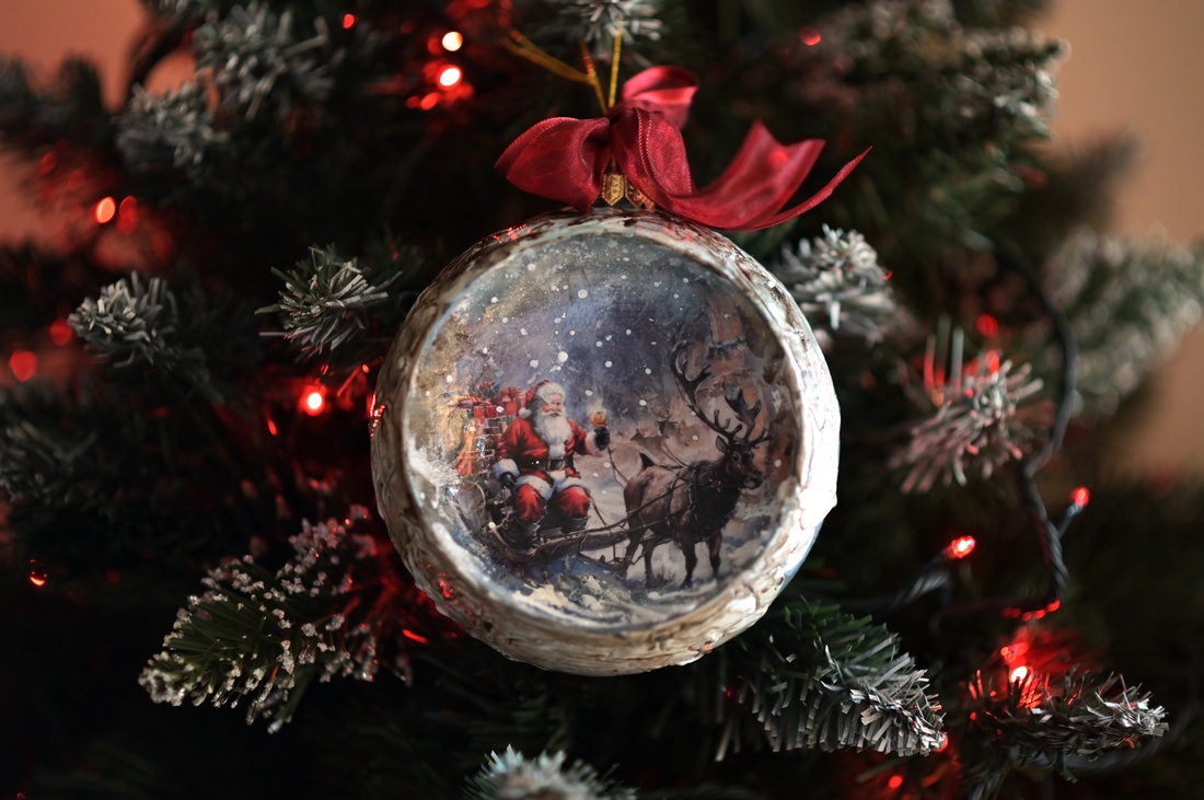 Glob concav : Vintage Christmas - crăciun - decorațiuni de crăciun de casă - globuri de crăciun - Artynos.ro