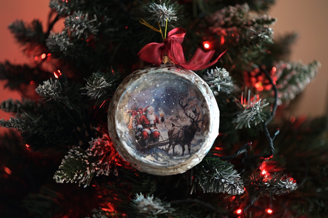 Glob concav : Vintage Christmas - crăciun - decorațiuni de crăciun de casă - globuri de crăciun - Artynos.ro