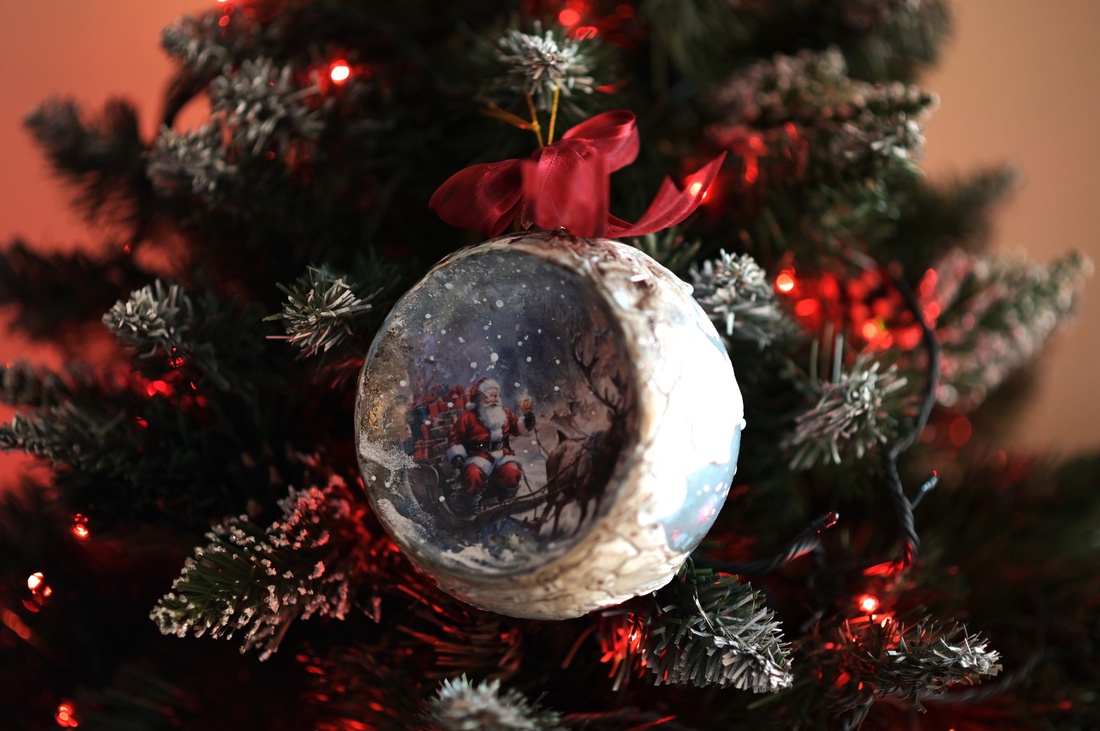 Glob concav : Vintage Christmas - crăciun - decorațiuni de crăciun de casă - globuri de crăciun - Artynos.ro