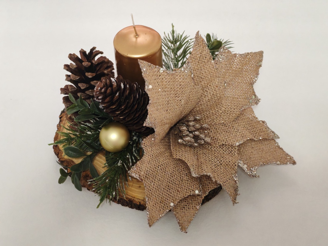 Aranjament cu lumânare - crăciun - decorațiuni de advent - decor de lumânări advent - Artynos.ro