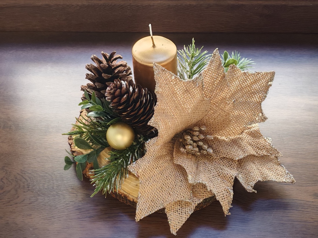 Aranjament cu lumânare - crăciun - decorațiuni de advent - decor de lumânări advent - Artynos.ro