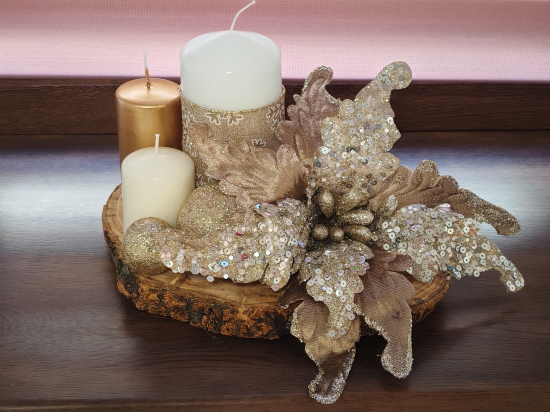 Aranjament cu lumânare - crăciun - decorațiuni de advent - decor de lumânări advent - Artynos.ro