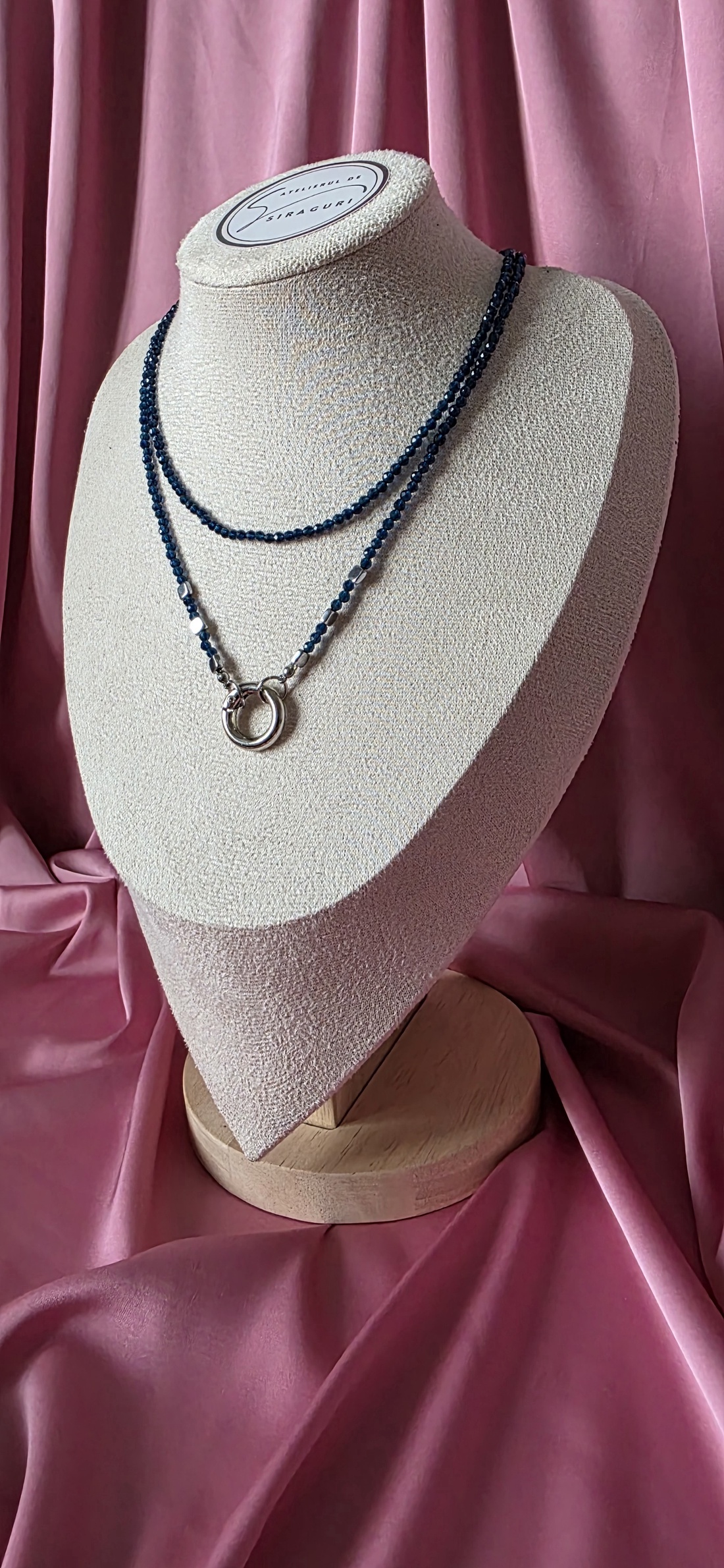 Colier versatil albastru - bijuterii - coliere - chockere - Artynos.ro