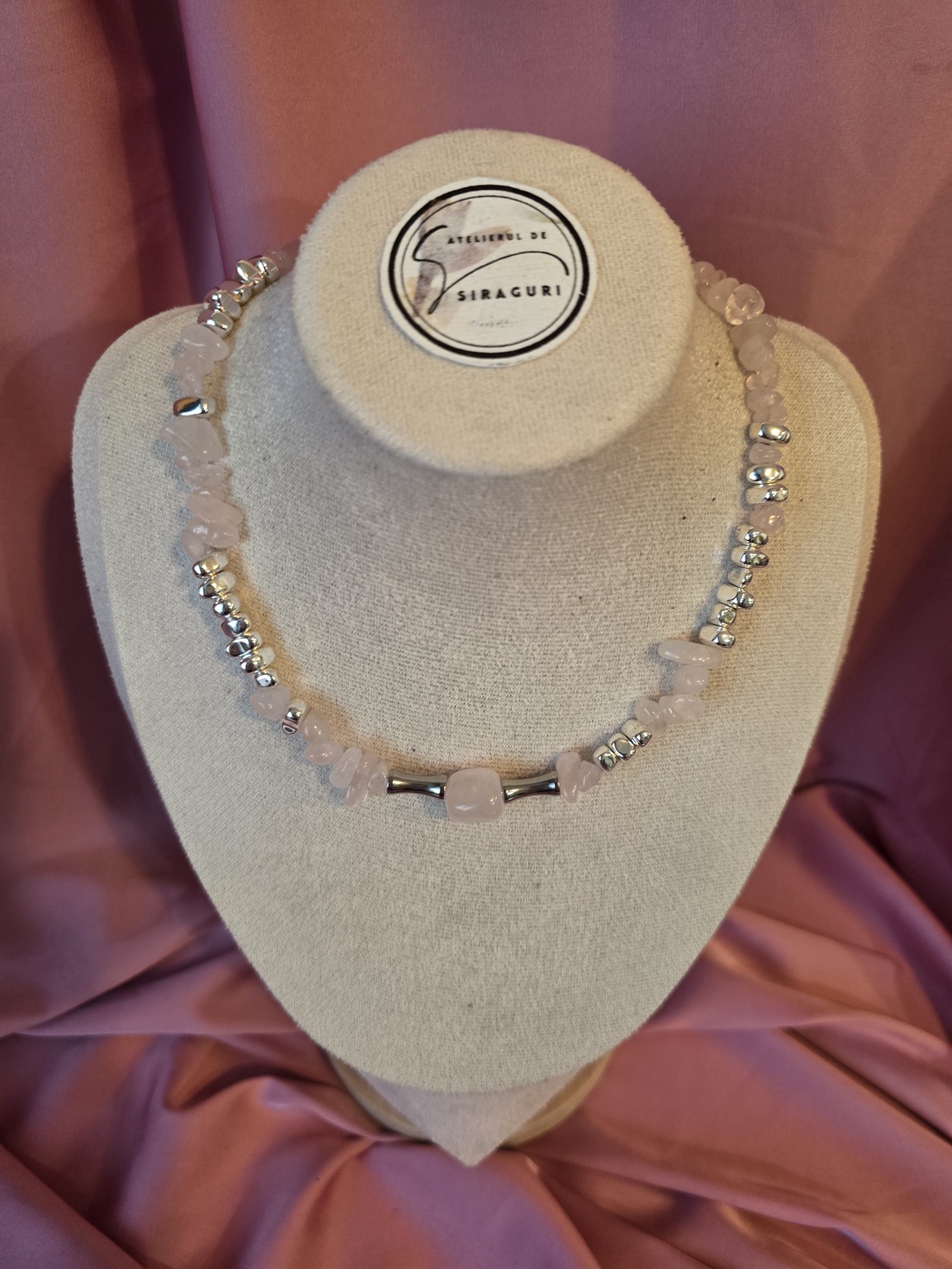 Colier din cuarț si hematit - bijuterii - coliere - coliere din pietre semiprețioase - Artynos.ro