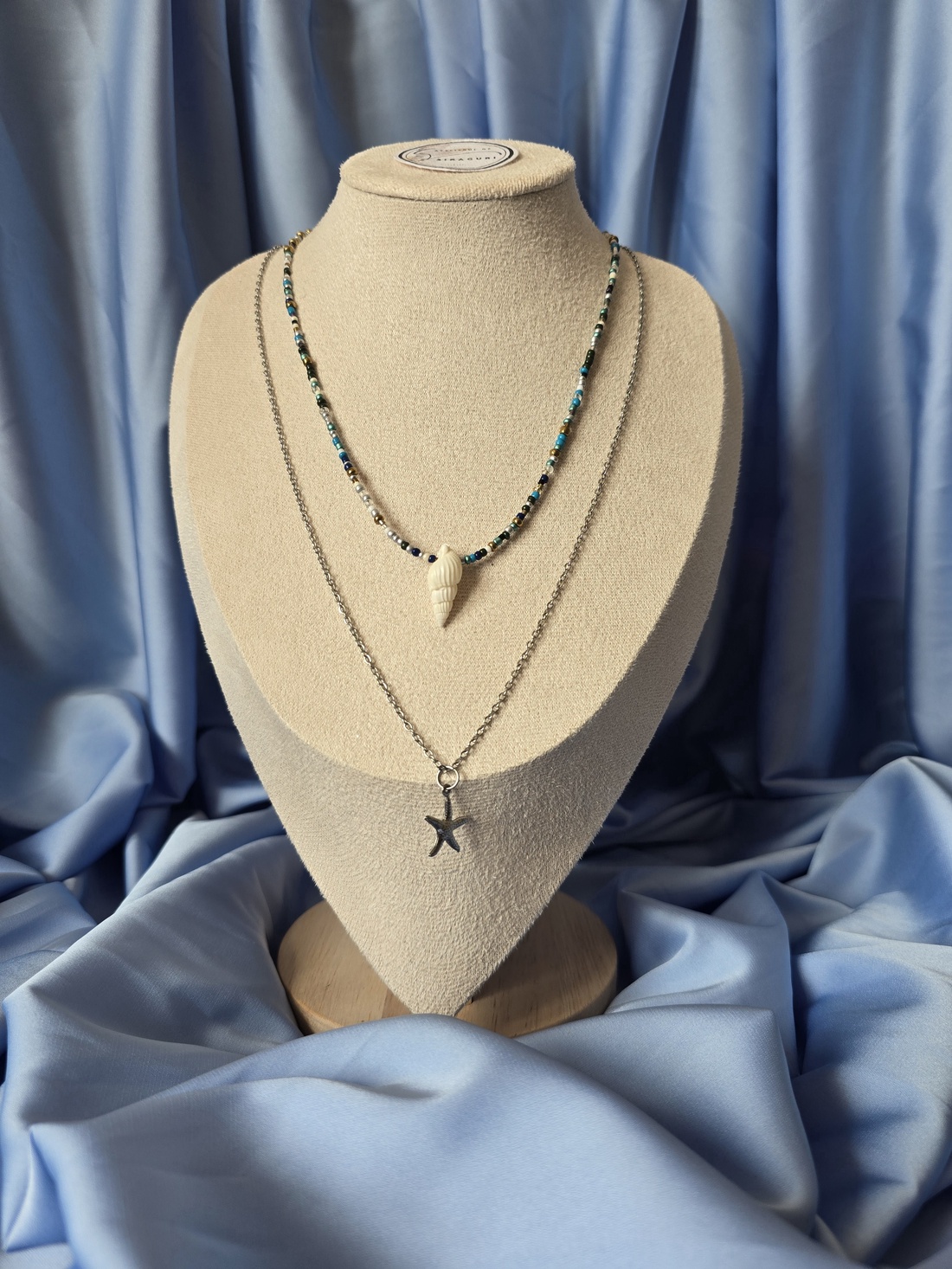 Colier din margele si lanț inoxidabil  - bijuterii - coliere - coliere din mărgele - Artynos.ro