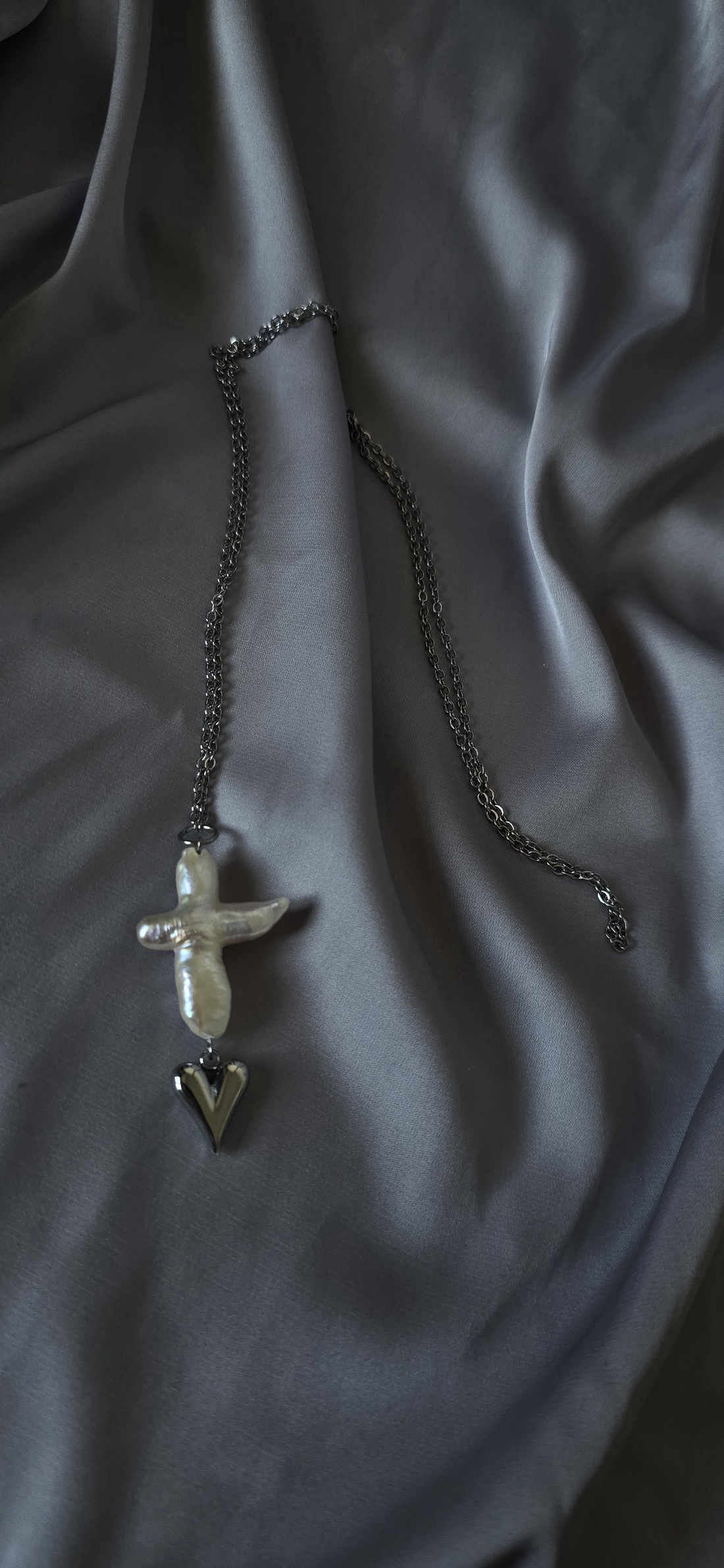 Colier cu lanț din oțel inoxidabil și perlă de cultură - bijuterii - coliere - coliere cu pandative - Artynos.ro