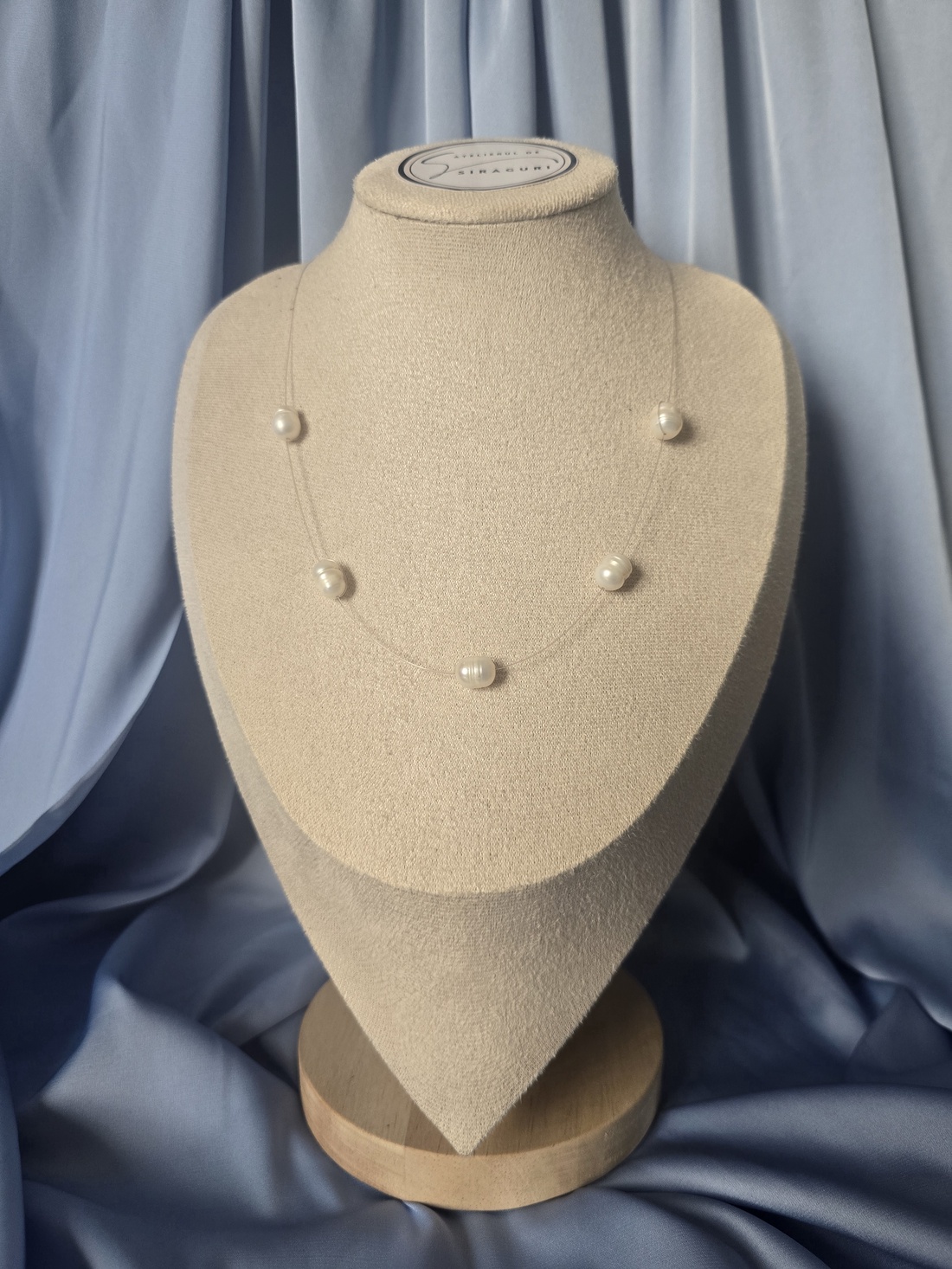 Colier pentru fir transparent și perlă de cultură - bijuterii - coliere - coliere din perle - Artynos.ro