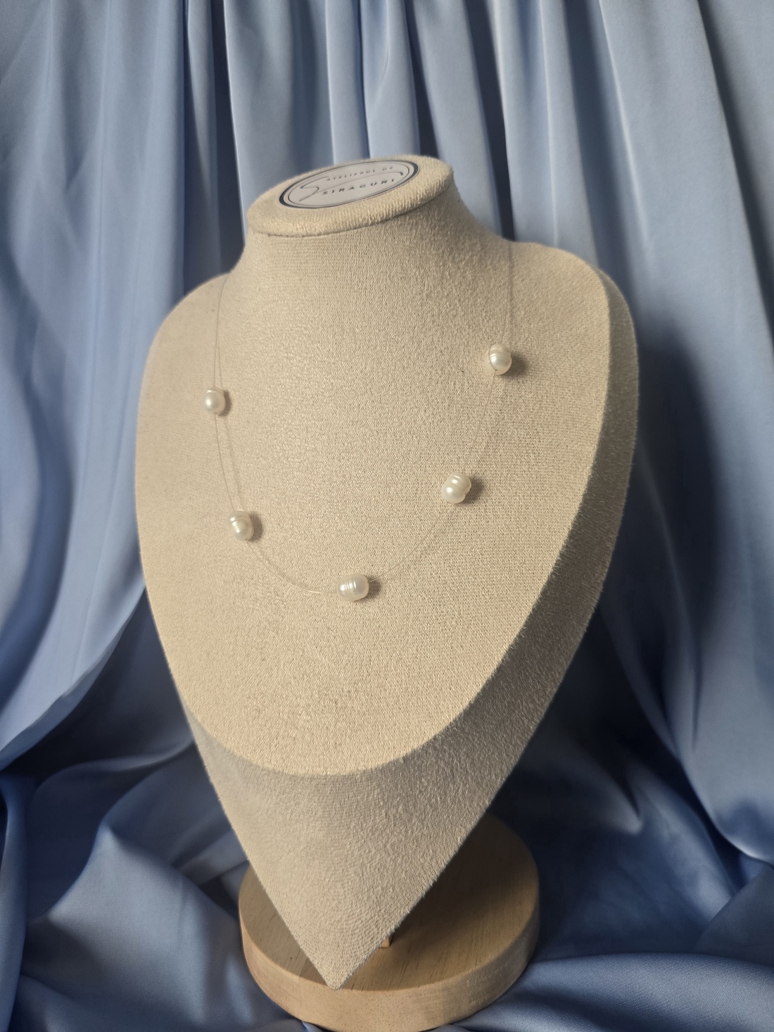 Colier pentru fir transparent și perlă de cultură - bijuterii - coliere - coliere din perle - Artynos.ro