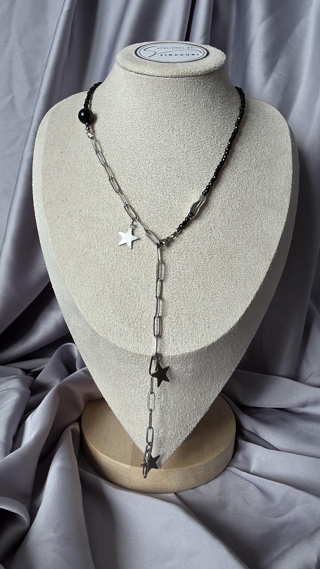 Colier din margele negre - bijuterii - coliere - coliere din mărgele - Artynos.ro