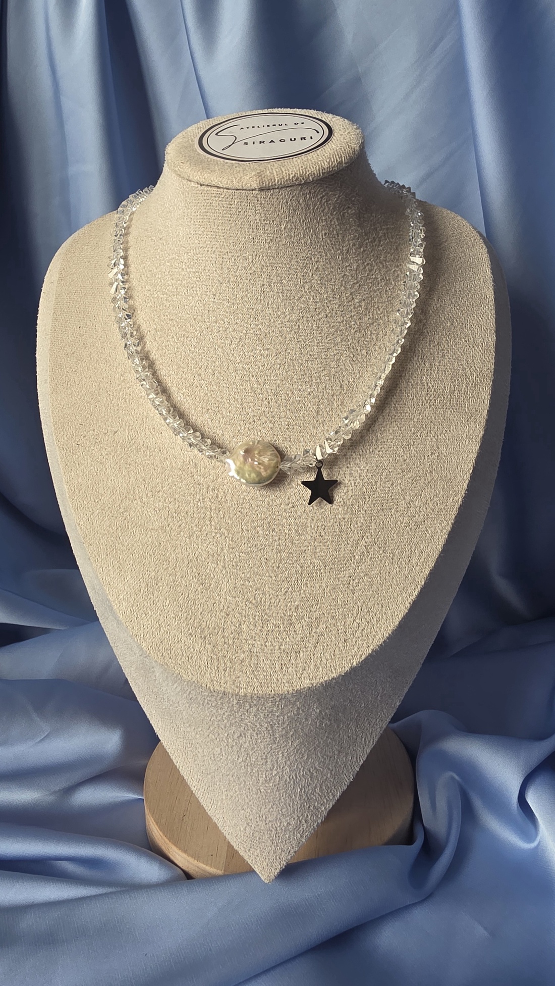 Colier din margele transparente si perla de cultura - accessorii și unelte - mărgea, componente de bijuterii - perlă adevărată - Artynos.ro