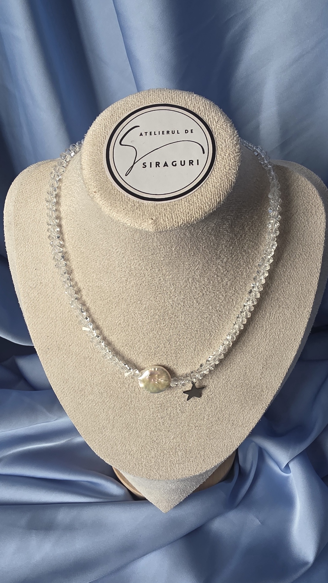 Colier din margele transparente si perla de cultura - accessorii și unelte - mărgea, componente de bijuterii - perlă adevărată - Artynos.ro