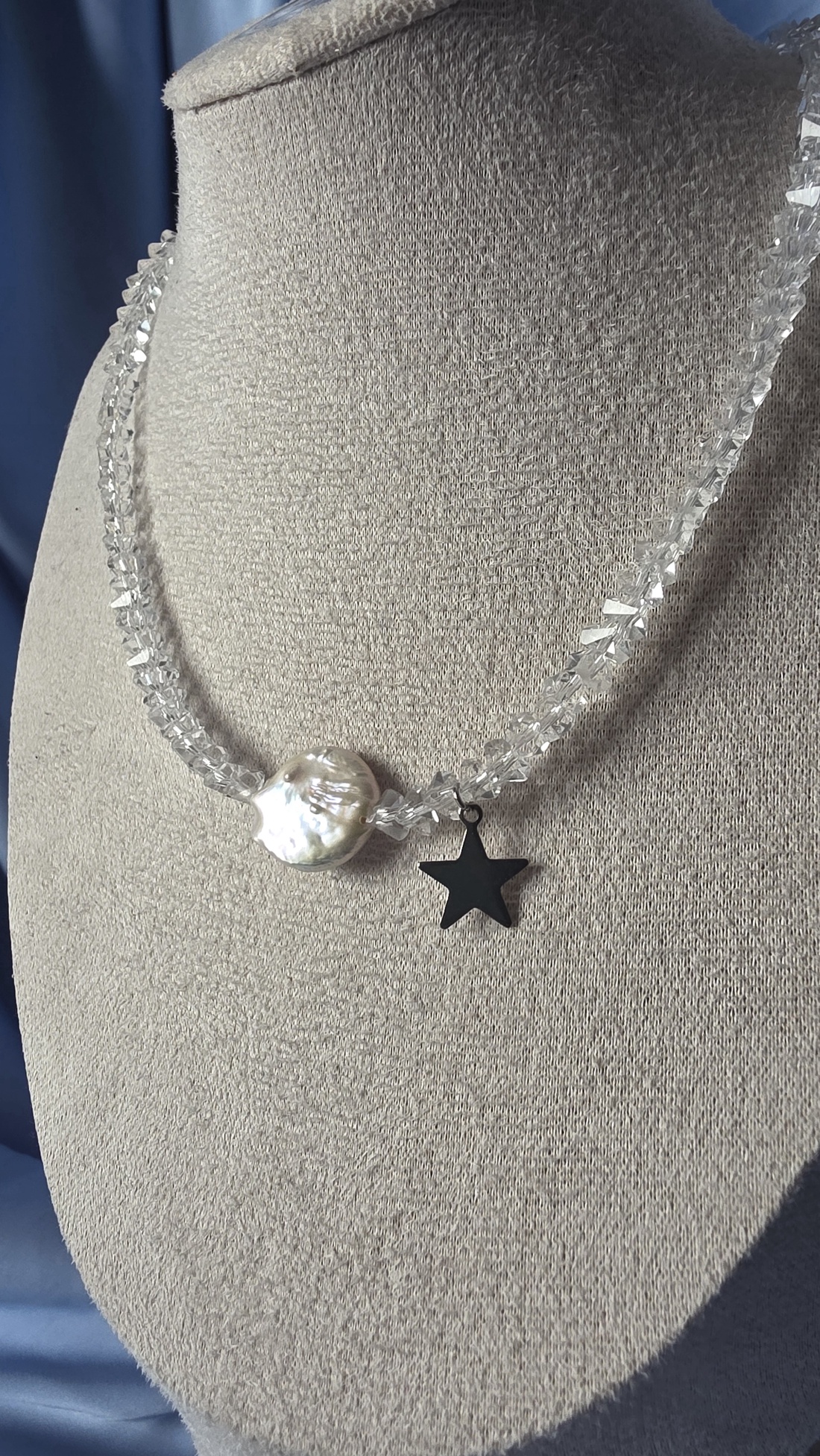 Colier din margele transparente si perla de cultura - accessorii și unelte - mărgea, componente de bijuterii - perlă adevărată - Artynos.ro