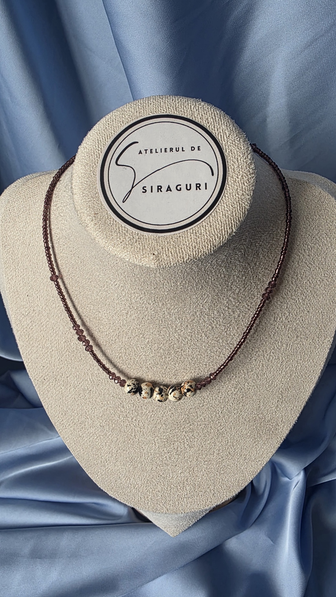 Colier din margele maro - bijuterii - coliere - coliere din mărgele - Artynos.ro