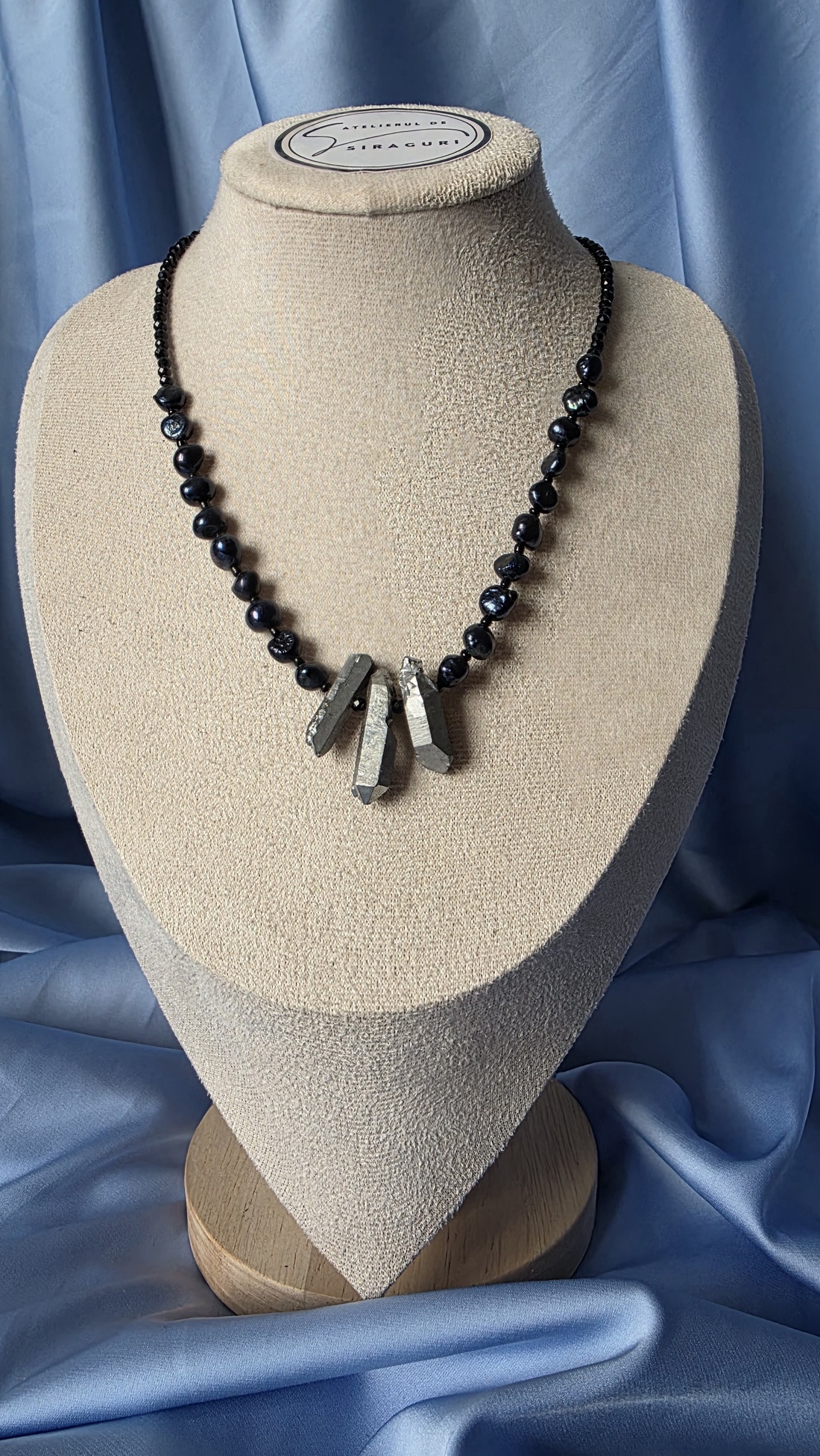 Colier din perle de cultura negre  - bijuterii - coliere - coliere din mărgele - Artynos.ro