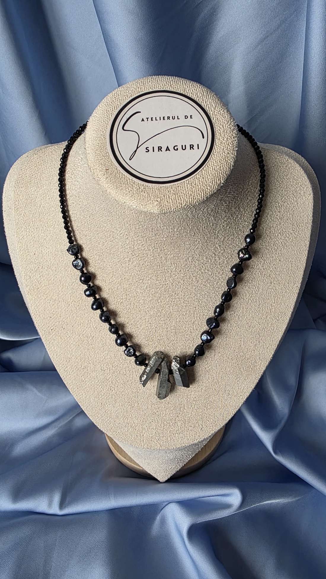 Colier din perle de cultura negre  - bijuterii - coliere - coliere din mărgele - Artynos.ro