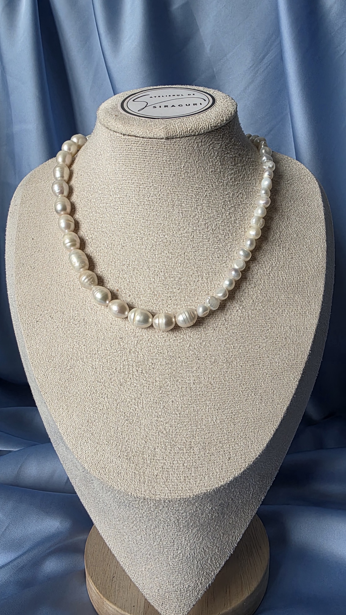 Colier din perle  de cultura diferite dimensiuni  - bijuterii - coliere - coliere din perle - Artynos.ro