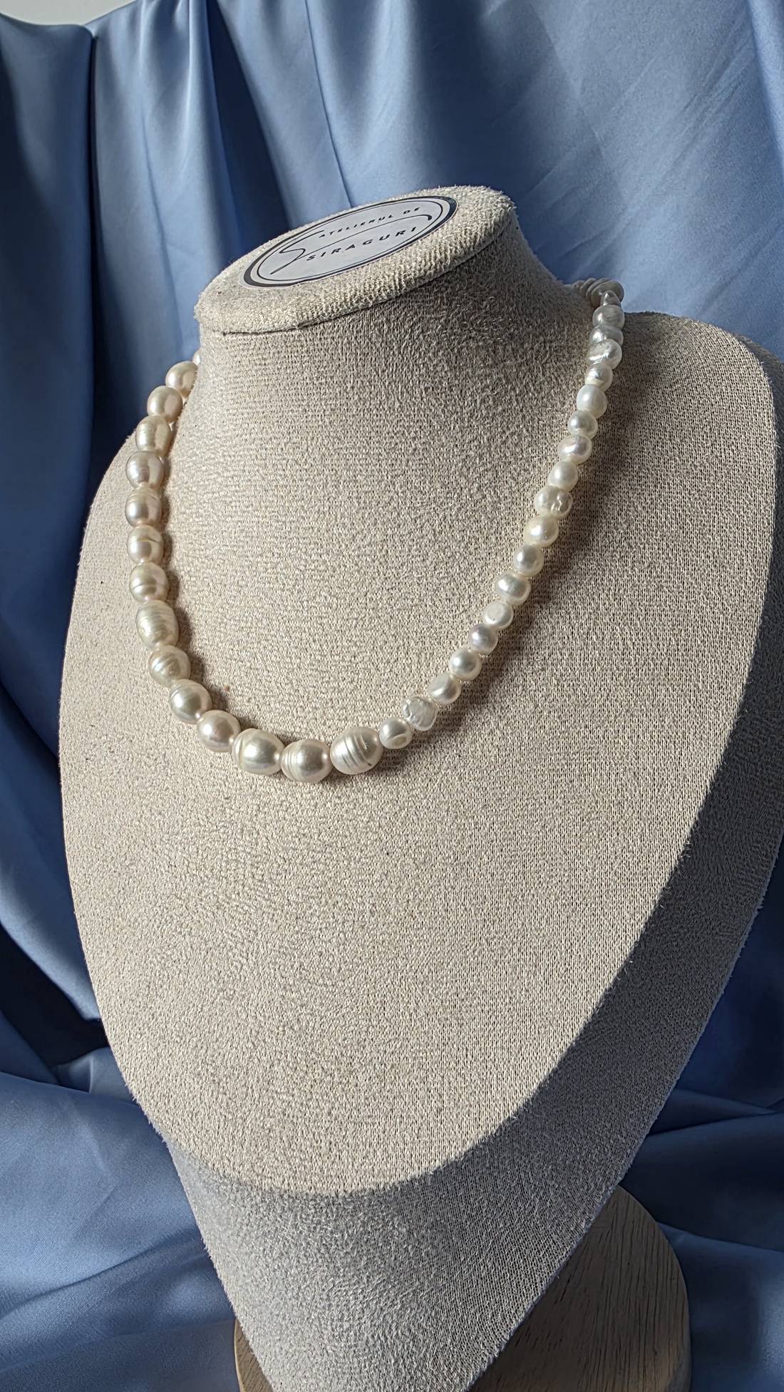 Colier din perle  de cultura diferite dimensiuni  - bijuterii - coliere - coliere din perle - Artynos.ro