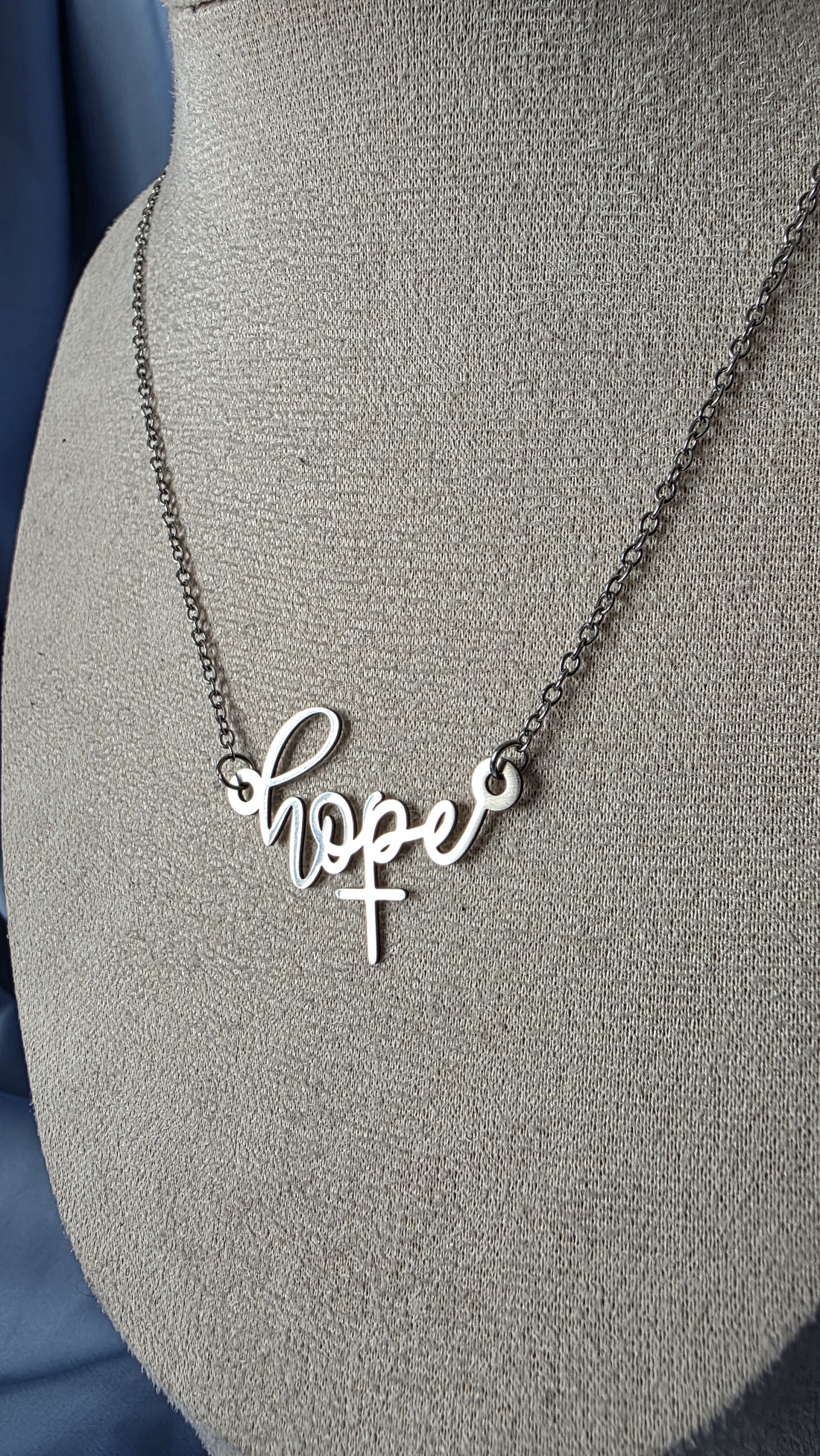 Colier din oțel inoxidabil cu pandantiv hope - bijuterii - coliere - coliere cu pandative - Artynos.ro