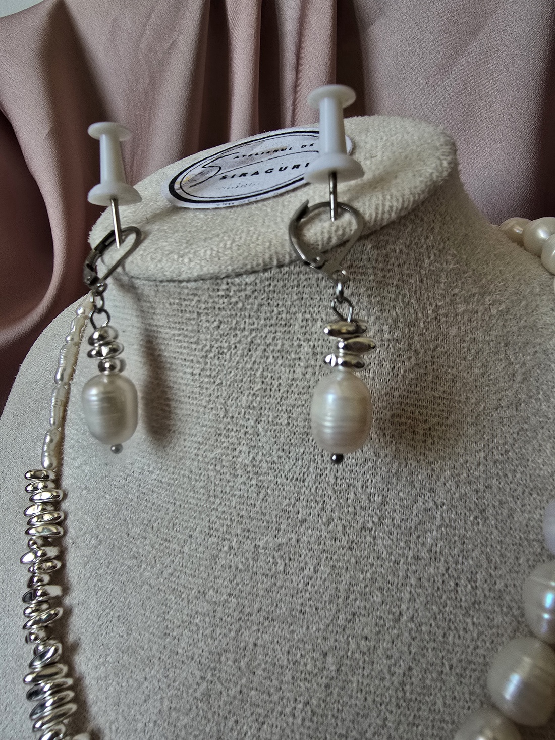 Colier din perle de cultură și hematit - bijuterii - coliere - coliere din perle - Artynos.ro