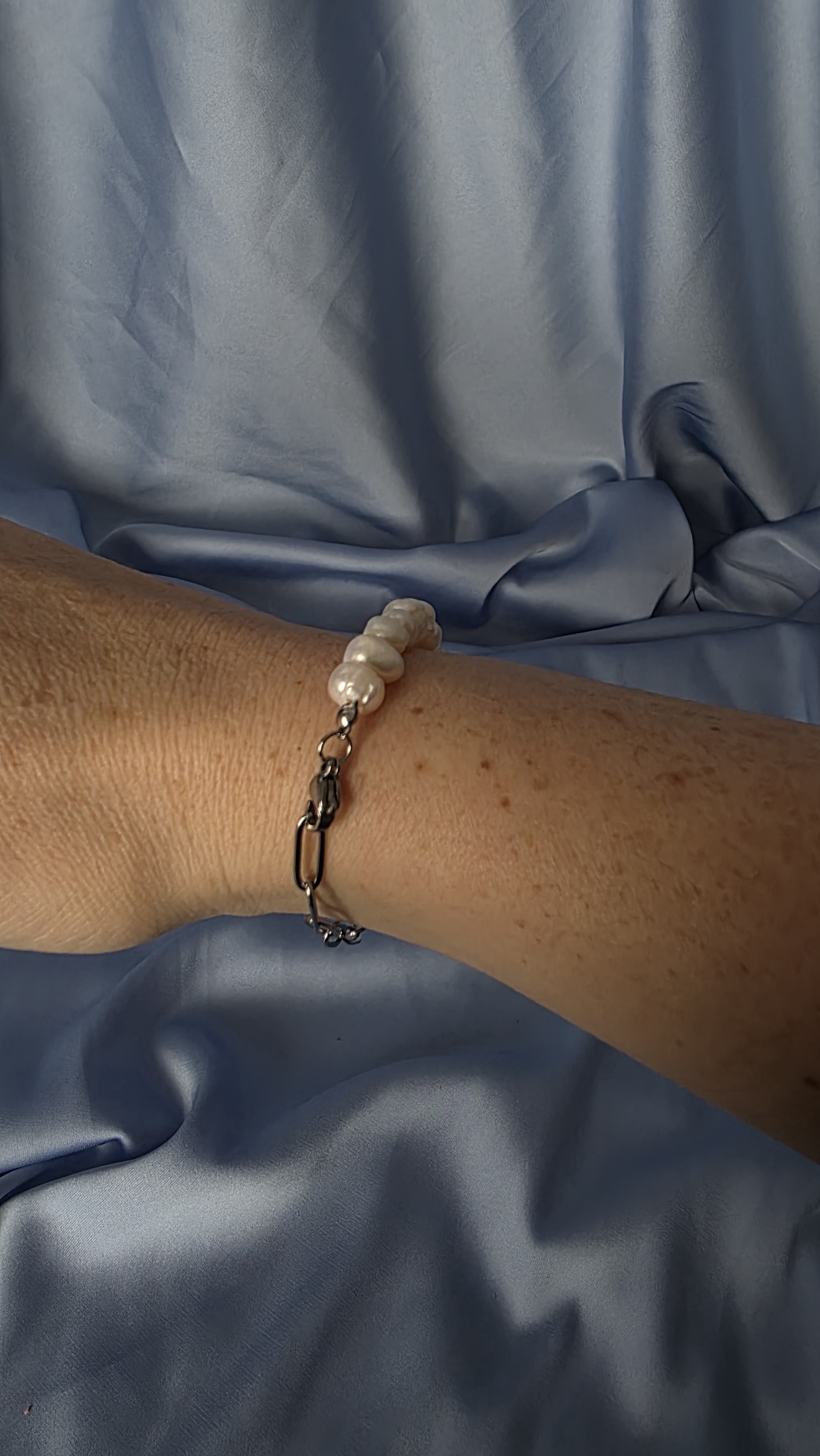 Brățară din oțel inoxidabil cu perle de cultură - bijuterii - brățări - brățări din perle - Artynos.ro