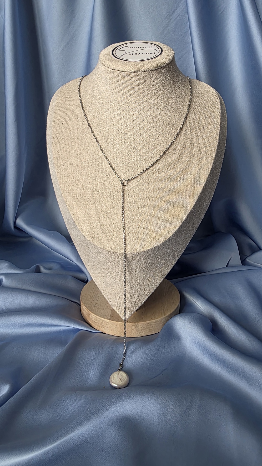 Colier din lanț lung de oțel inoxidabil și perlă de cultură - accessorii și unelte - mărgea, componente de bijuterii - perlă adevărată - Artynos.ro