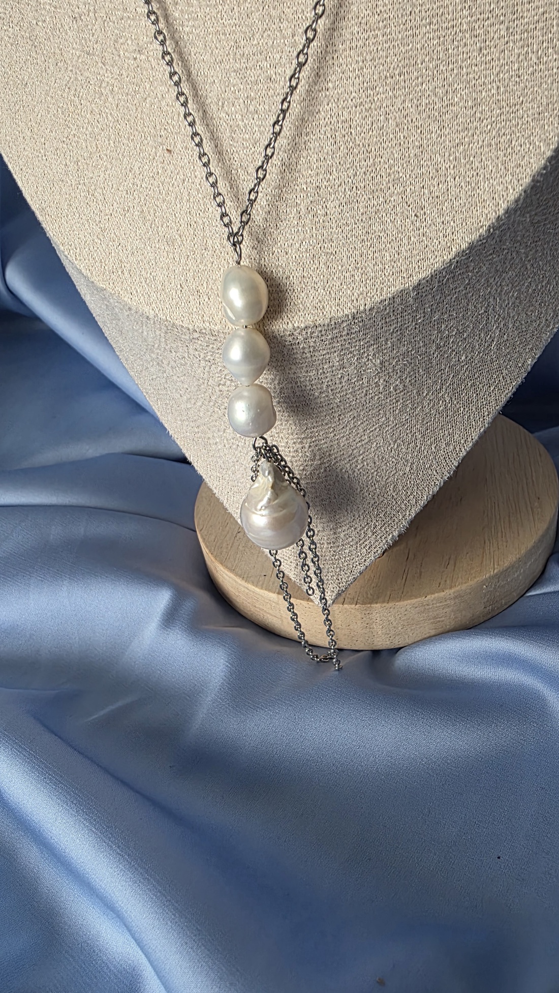 Colier lung din oțel inoxidabil și perle de cultură - accessorii și unelte - mărgea, componente de bijuterii - perlă adevărată - Artynos.ro