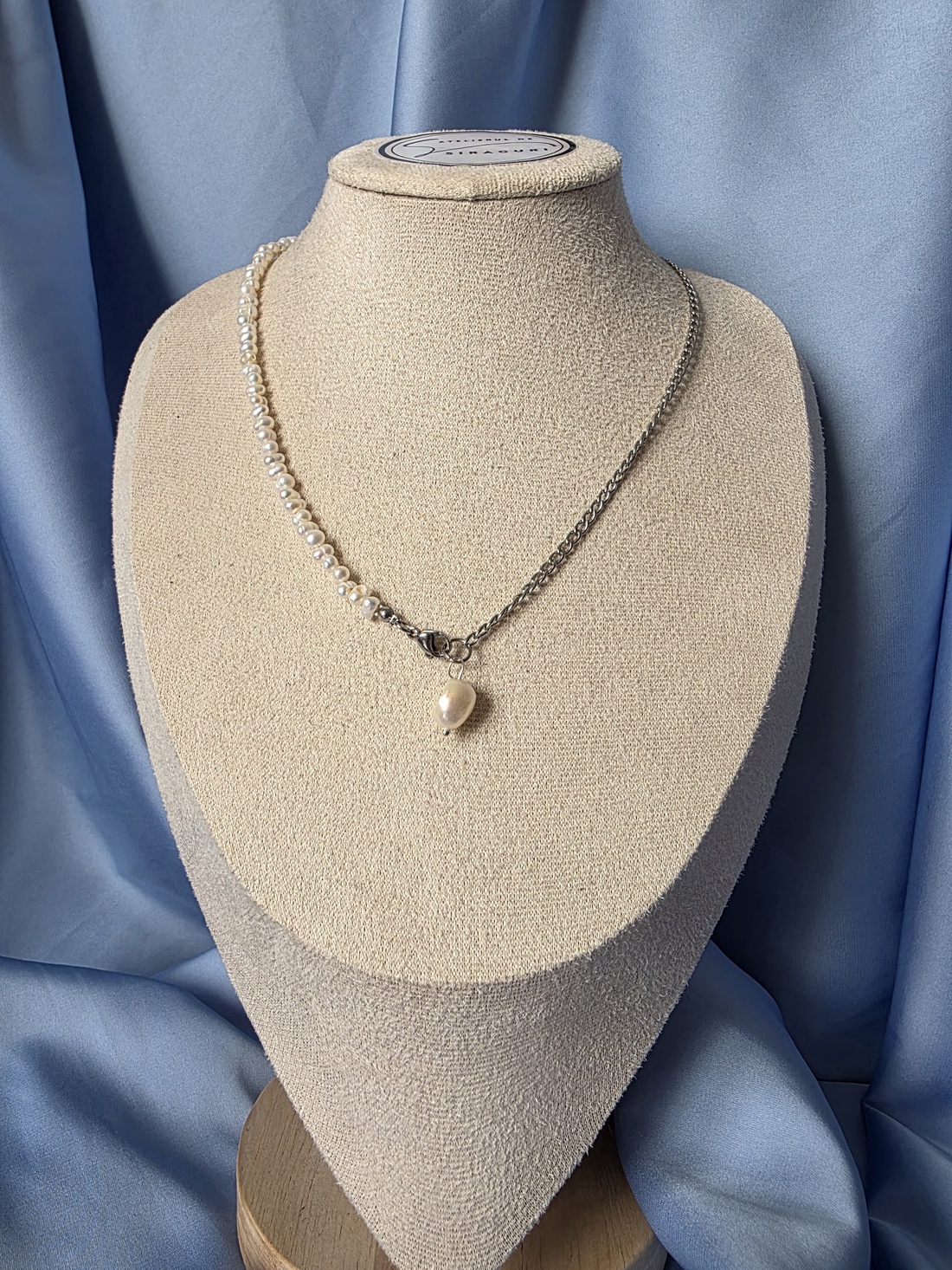 Colier din perle de cultură și oțel inoxidabil - bijuterii - coliere - coliere din mărgele - Artynos.ro