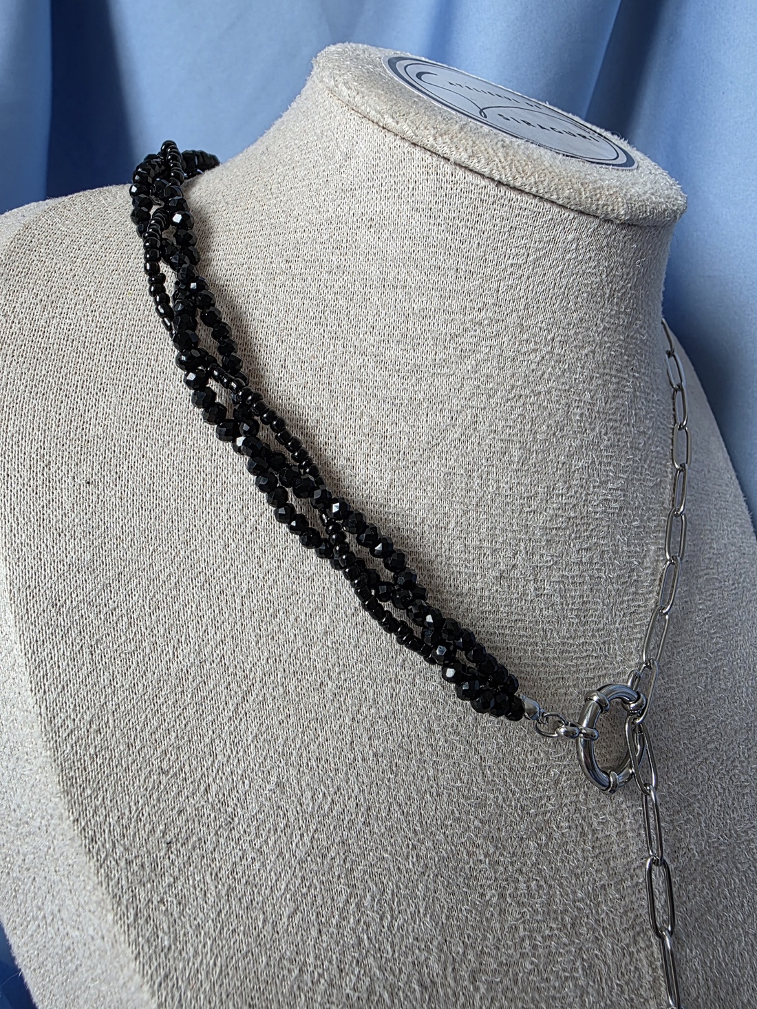 Colier din margele fațetate si oțel inoxidabil  - bijuterii - coliere - coliere din mărgele - Artynos.ro