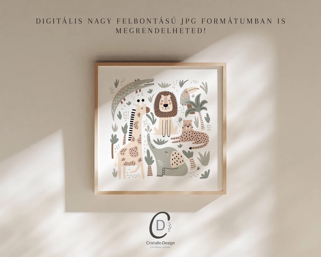 Decalaj de perete Safari animal, poster scandinav, imagine cameră copii, cadou -  - Artynos.ro
