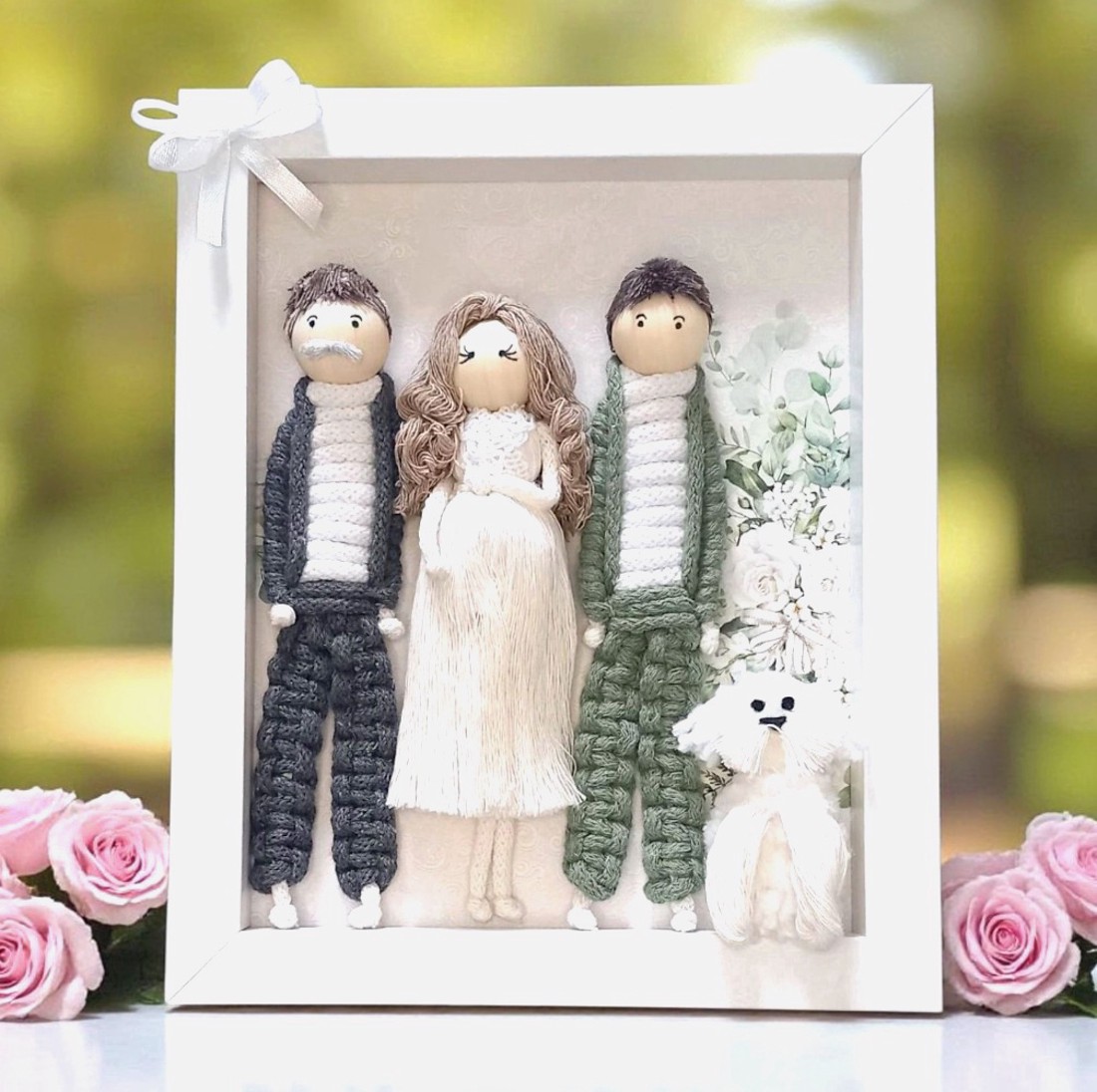 Tablou macramé cu urări pentru părinți pentru nunți, cadou personalizabil cu figuri personalizate - accesorii nuntă - amintiri și cadouri de nuntă - cadou nuntă - Artynos.ro