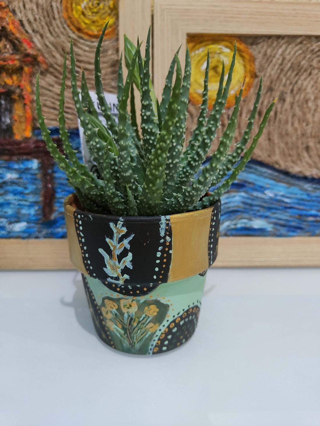 Aloe Vera Humilis in ghiveci pictat manual- 10,5cm - casă & stil de viață - accesorii pentru decorat casa - suport de flori - ghiveci și jardiniere - Artynos.ro Aloe Vera Humilis in ghiveci pictat manual- 10,5cm - casă & stil de viață - accesorii pentru decorat casa - suport de flori - ghiveci și jardiniere - Artynos.ro
