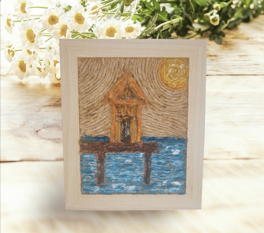 Tablou decorat cu sfoara din iută- The House on the Beach - casă & stil de viață - accesorii pentru decorat casa - picturi murale - tablouri/picturi pe pânză - Artynos.ro Tablou decorat cu sfoara din iută- The House on the Beach - casă & stil de viață - accesorii pentru decorat casa - picturi murale - tablouri/picturi pe pânză - Artynos.ro
