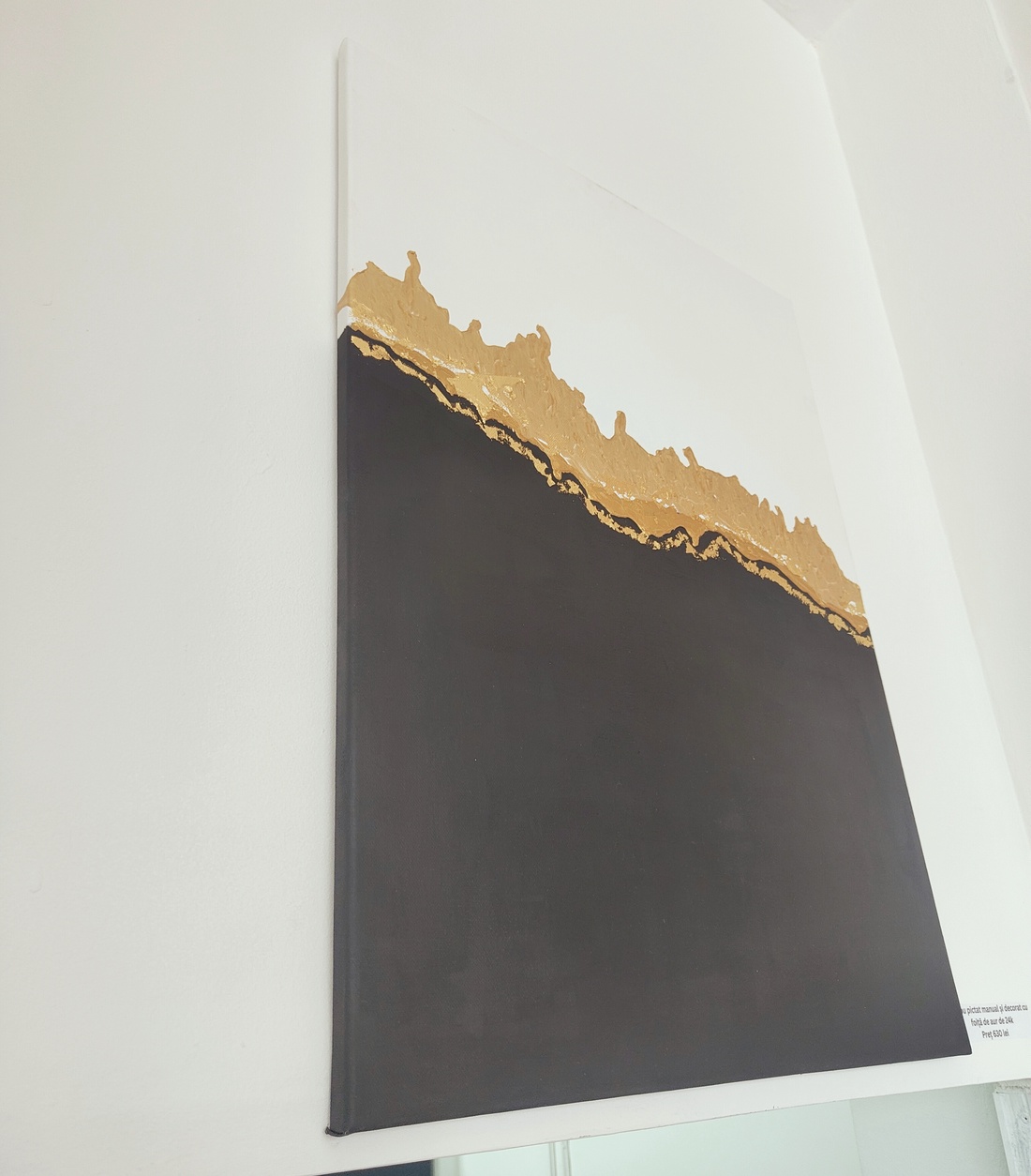 Tablou pictat manual și decorat cu foiță de aur de 24k - casă & stil de viață - decorațiuni de casă - picturi murale - tablouri/picturi pe pânză - Artynos.ro