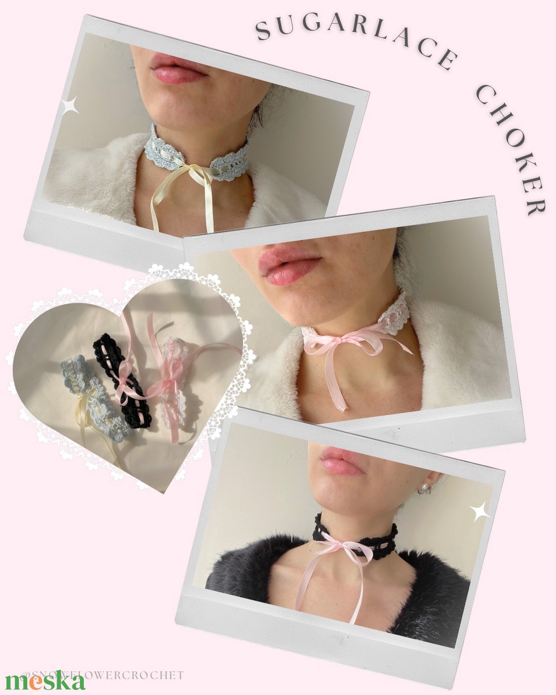 Handmade Crochet Lace Choker Necklace - Romantic Crochet Neck Accessory, Colier tip choker din dantelă croșetată  - bijuterii - coliere - chockere - Artynos.ro Handmade Crochet Lace Choker Necklace - Romantic Crochet Neck Accessory, Colier tip choker din dantelă croșetată  - bijuterii - coliere - chockere - Artynos.ro