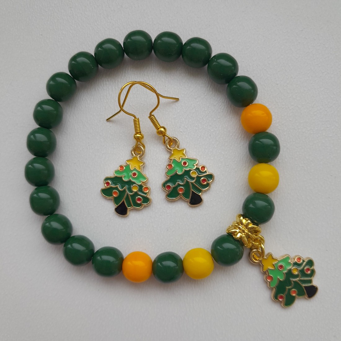 Set de bijuterii din lemn de pin - brățară, cercei -  - Artynos.ro