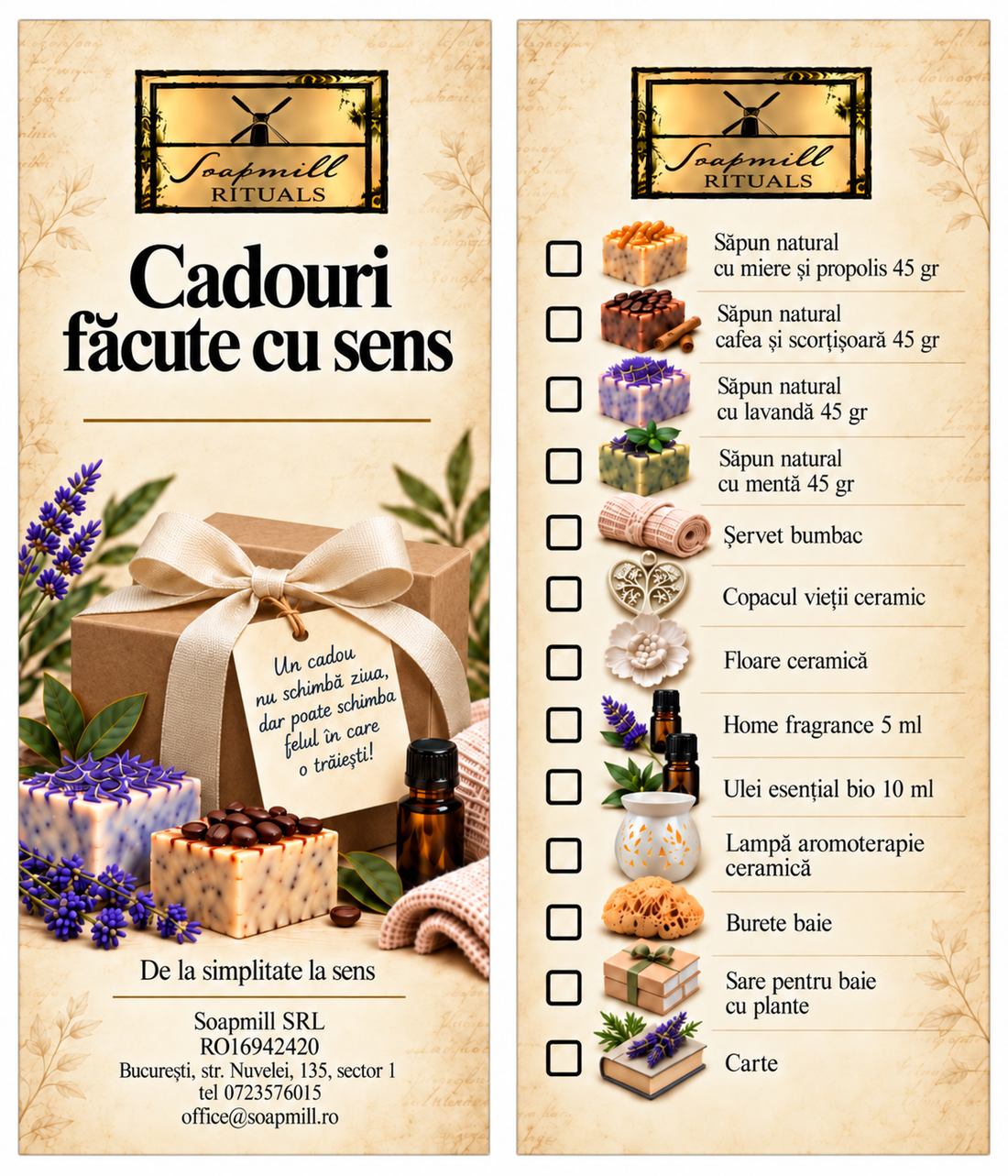 Soapmill Rituals- Cadouri facute cu sens - igienă și înfrumusețare - pachete cosmetice cadou - Artynos.ro