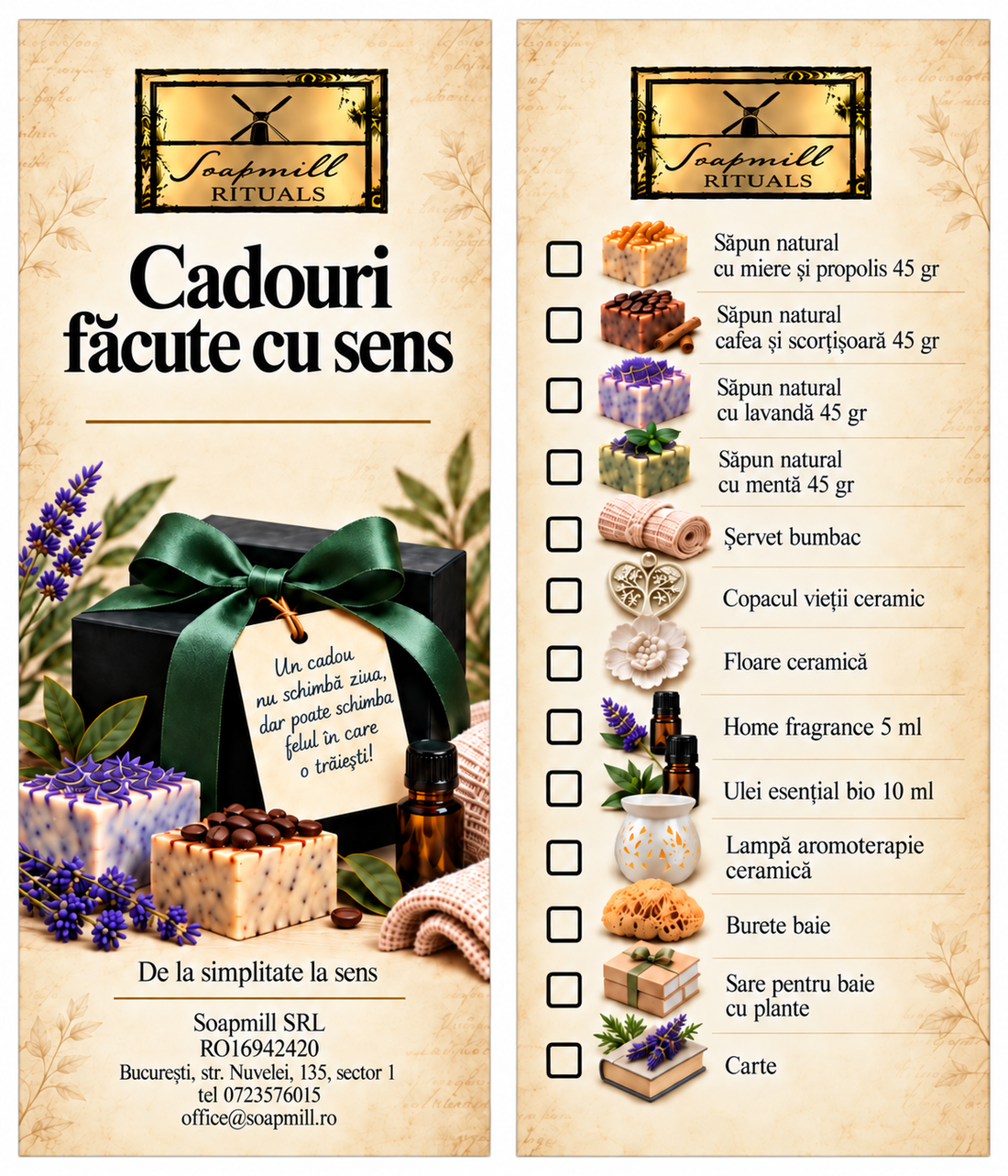 Soapmill Rituals- Cadouri facute cu sens - igienă și înfrumusețare - pachete cosmetice cadou - Artynos.ro