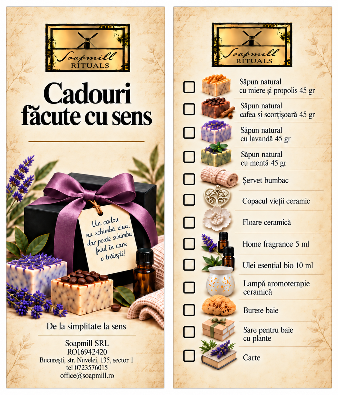 Soapmill Rituals- Cadouri facute cu sens - igienă și înfrumusețare - pachete cosmetice cadou - Artynos.ro