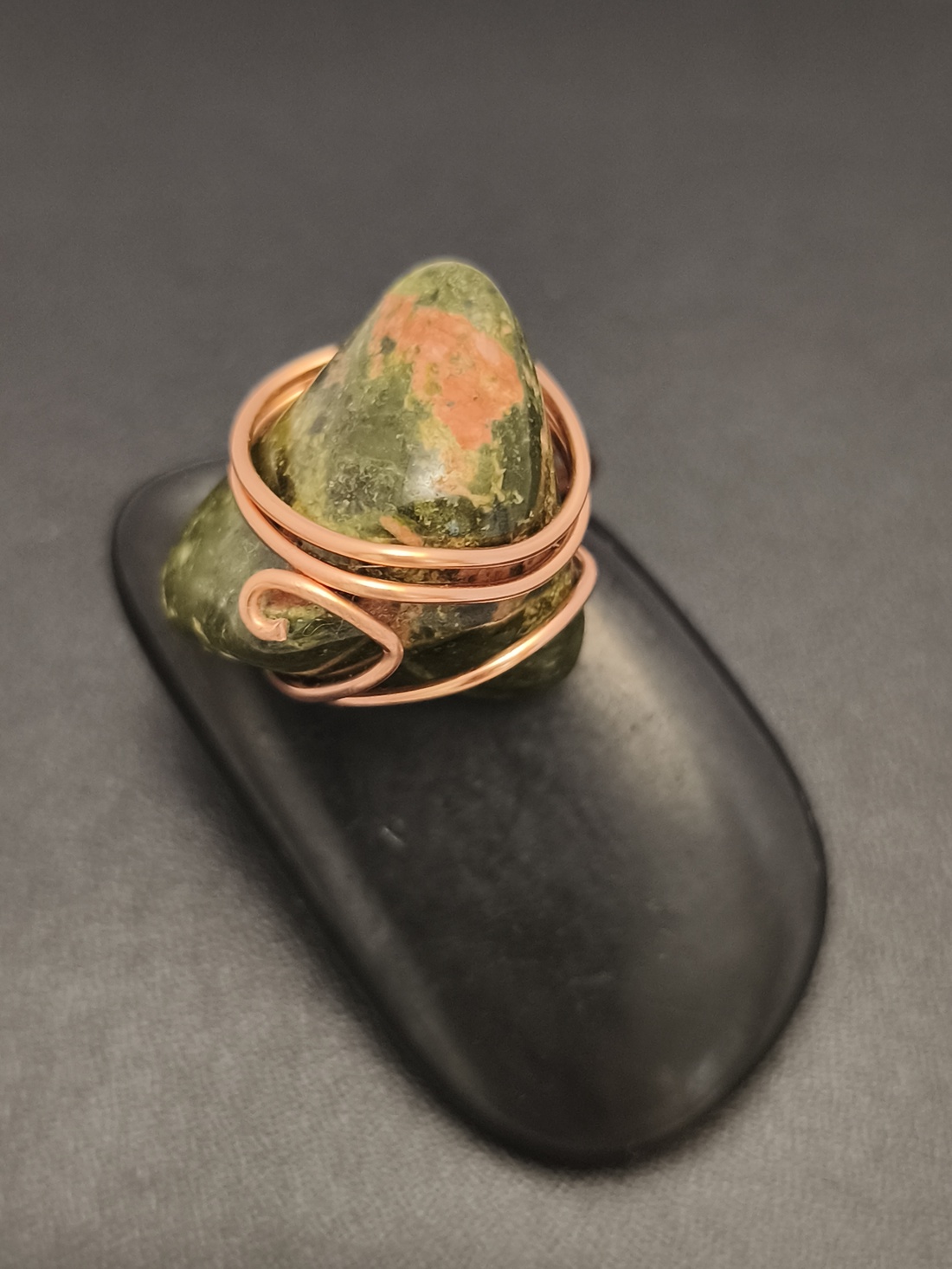 Inel ajustabil cupru și sodalit - bijuterii - inele - inele statement - Artynos.ro