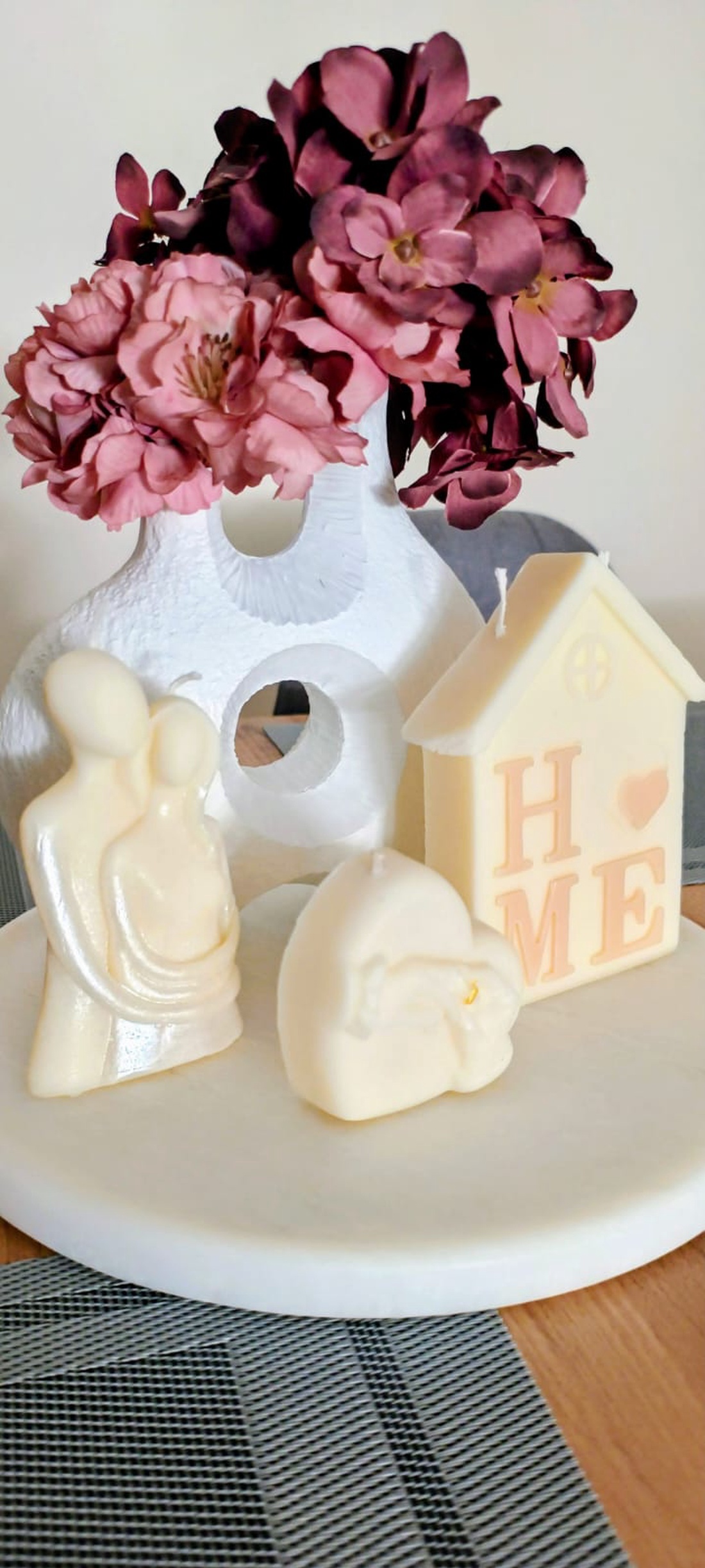 Set lumânări parfumate bujor  HOME, inimă și cuplu  ceară de soia handmade - casă & stil de viață - lumânări, parfumuri, arome - lumânare - lumânări artizanale - Artynos.ro