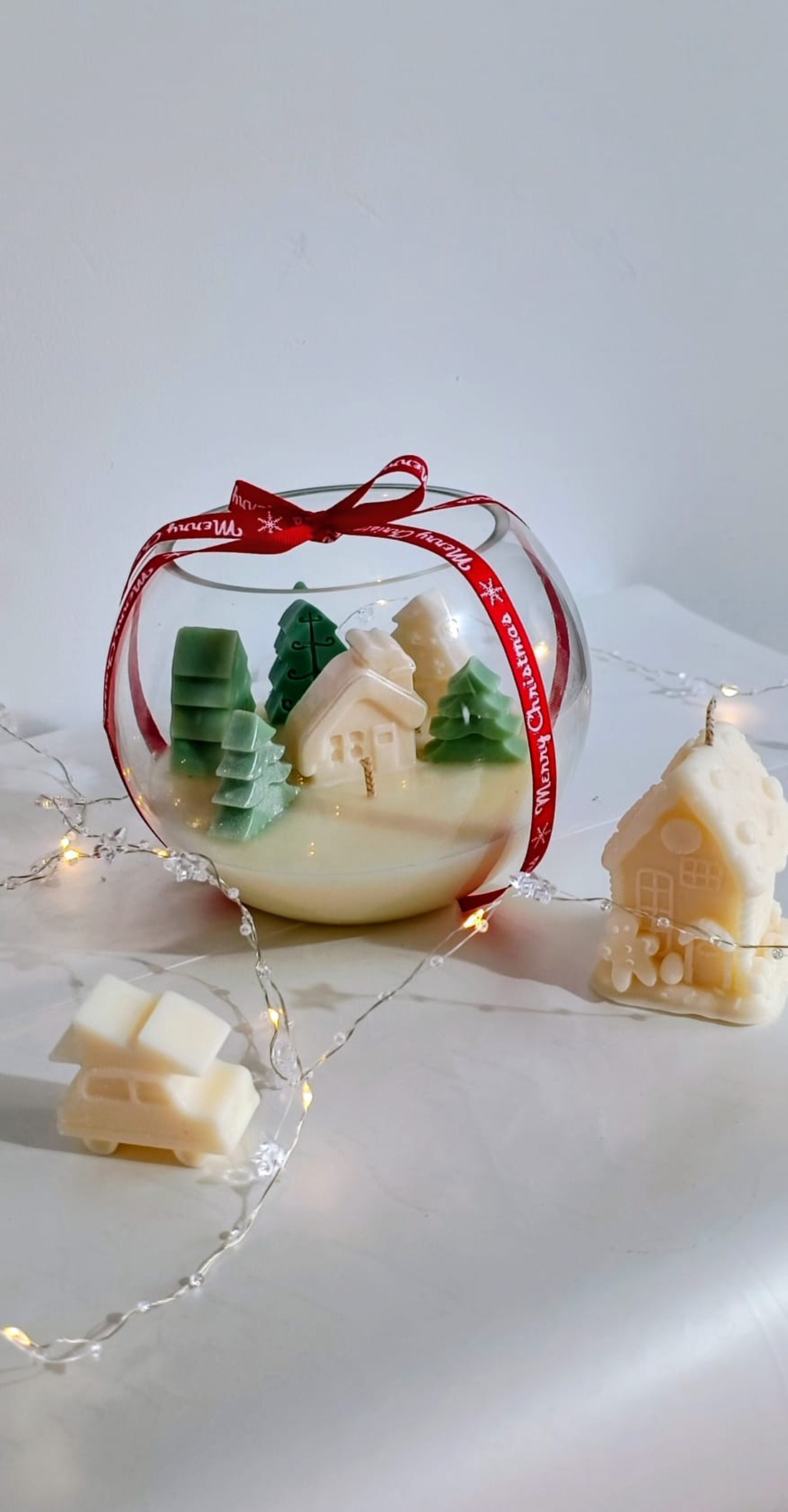 Lumânare decorativă Crăciun căsuța din padure - ceară de soia, handmade - casă & stil de viață - lumânări, parfumuri, arome - lumânare - lumânări artizanale - Artynos.ro