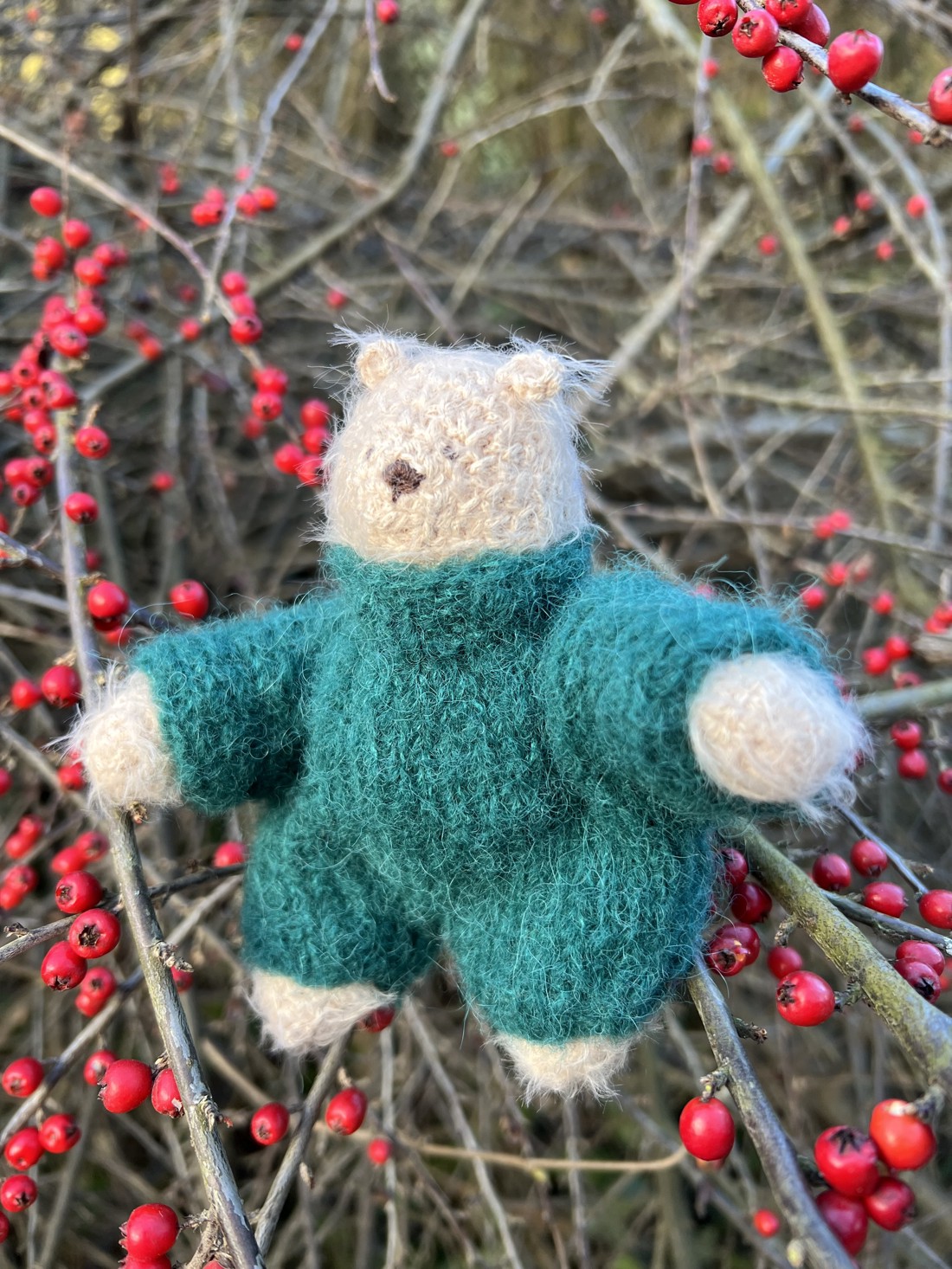 Misa Bear - Pisică tricotată manual din mătase de alpaca și bumbac, jucărie moale pentru copii 13 cm -  - Artynos.ro