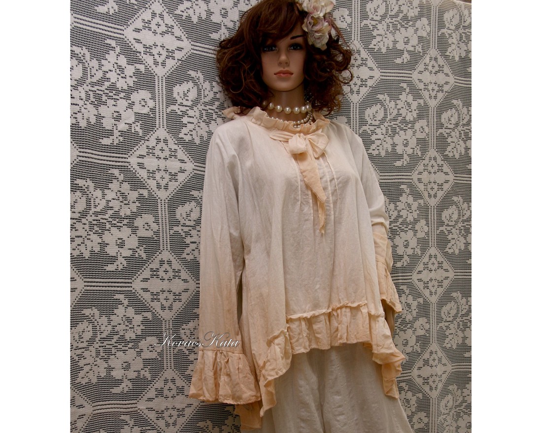 POÉTA / PASZTELL TUNIKA - design romantic cu aspect stratificat blúz - îmbrăcăminte și modă - haine damă - tunică - Artynos.ro