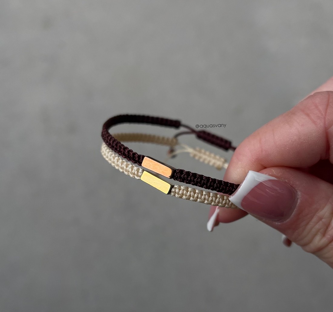 Brățară minerală macramé minimalistă din hematit -  - Artynos.ro