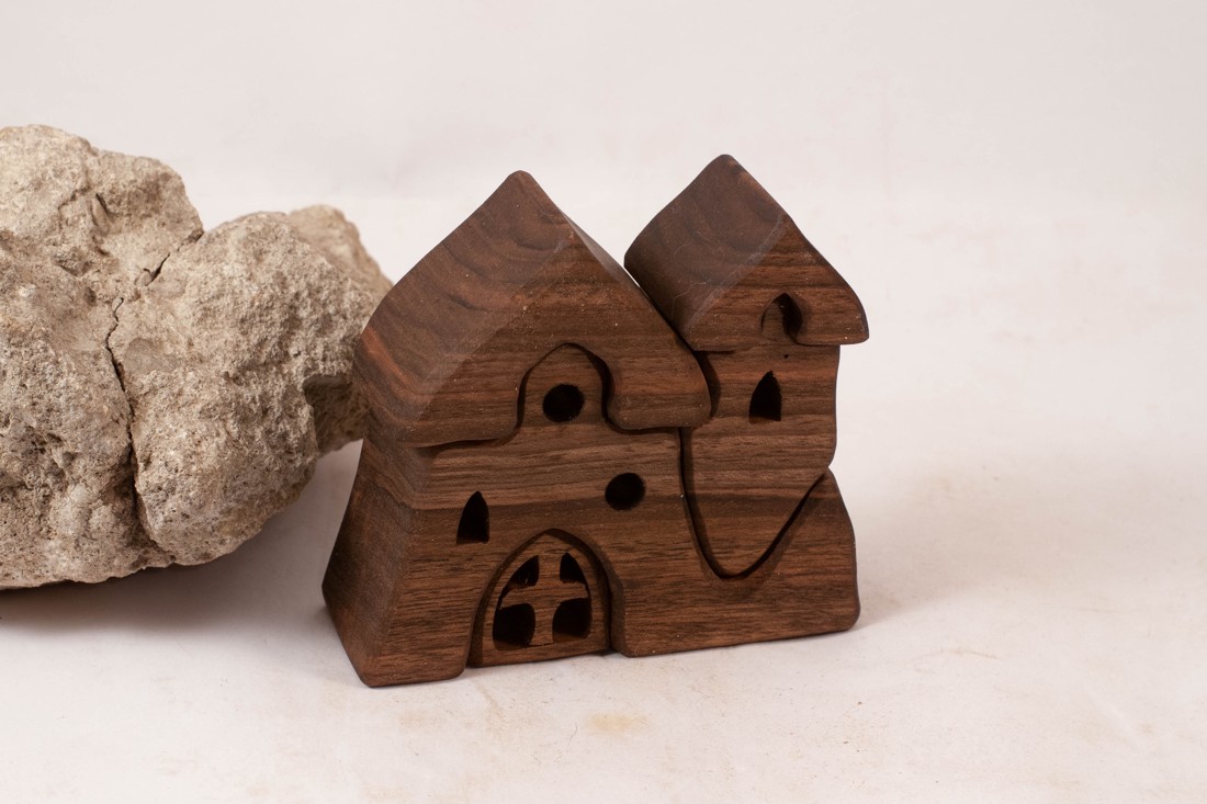  Castel din lemn, constructor din lemn, puzzle - jucării și echipamente pentru copii - puzzle, jocuri puzzle - puzzle din lemn - Artynos.ro