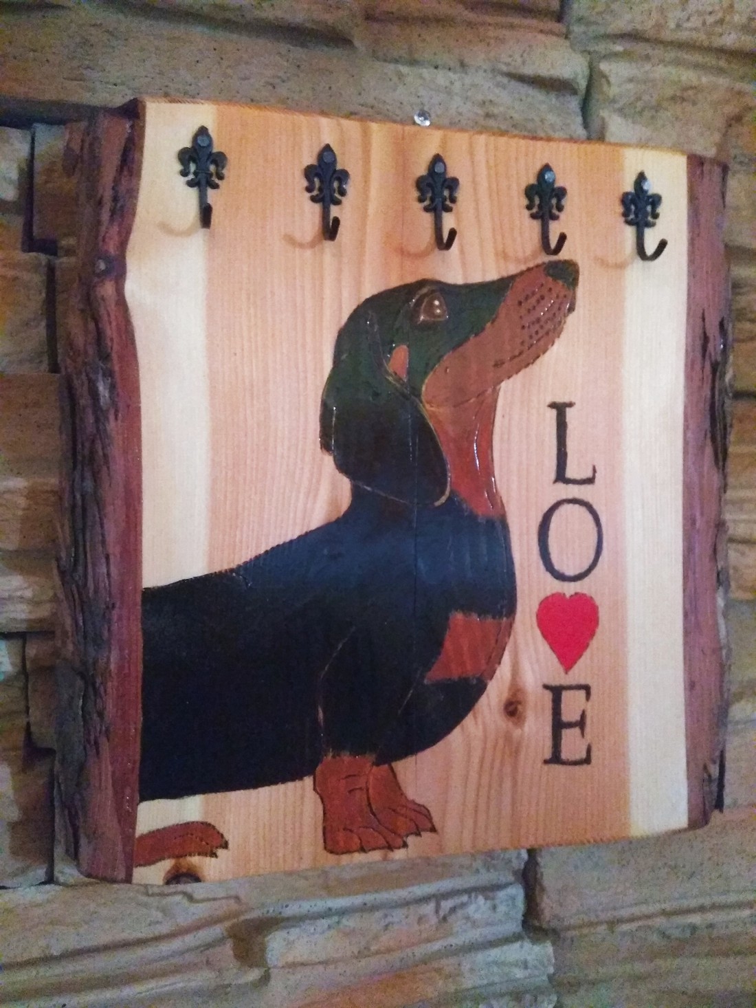 Dachshund LOVE breloc de perete -  - Artynos.ro