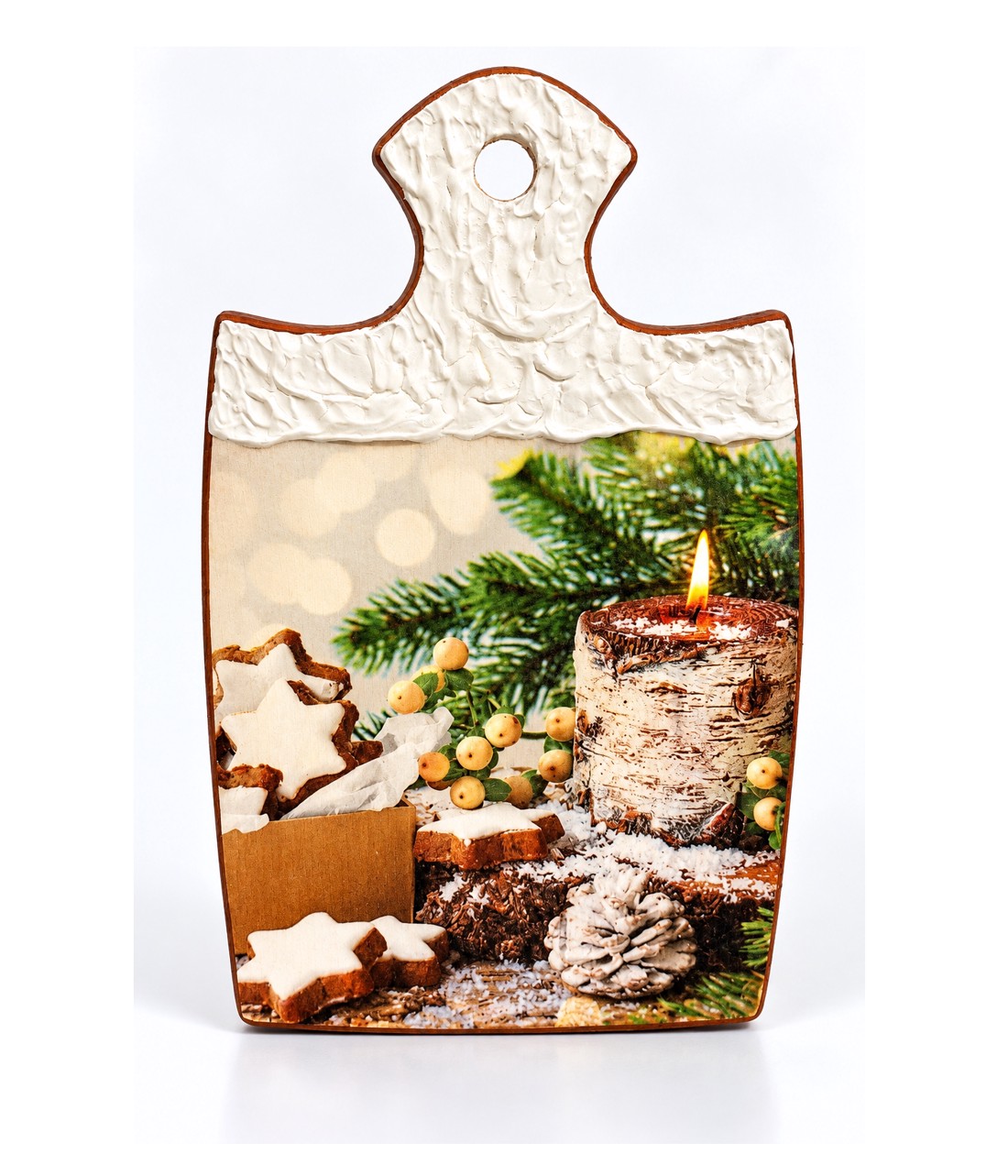 Tablou decorativ din lemn cu tematică de Crăciun � decor rustic, realizat manual -  - Artynos.ro