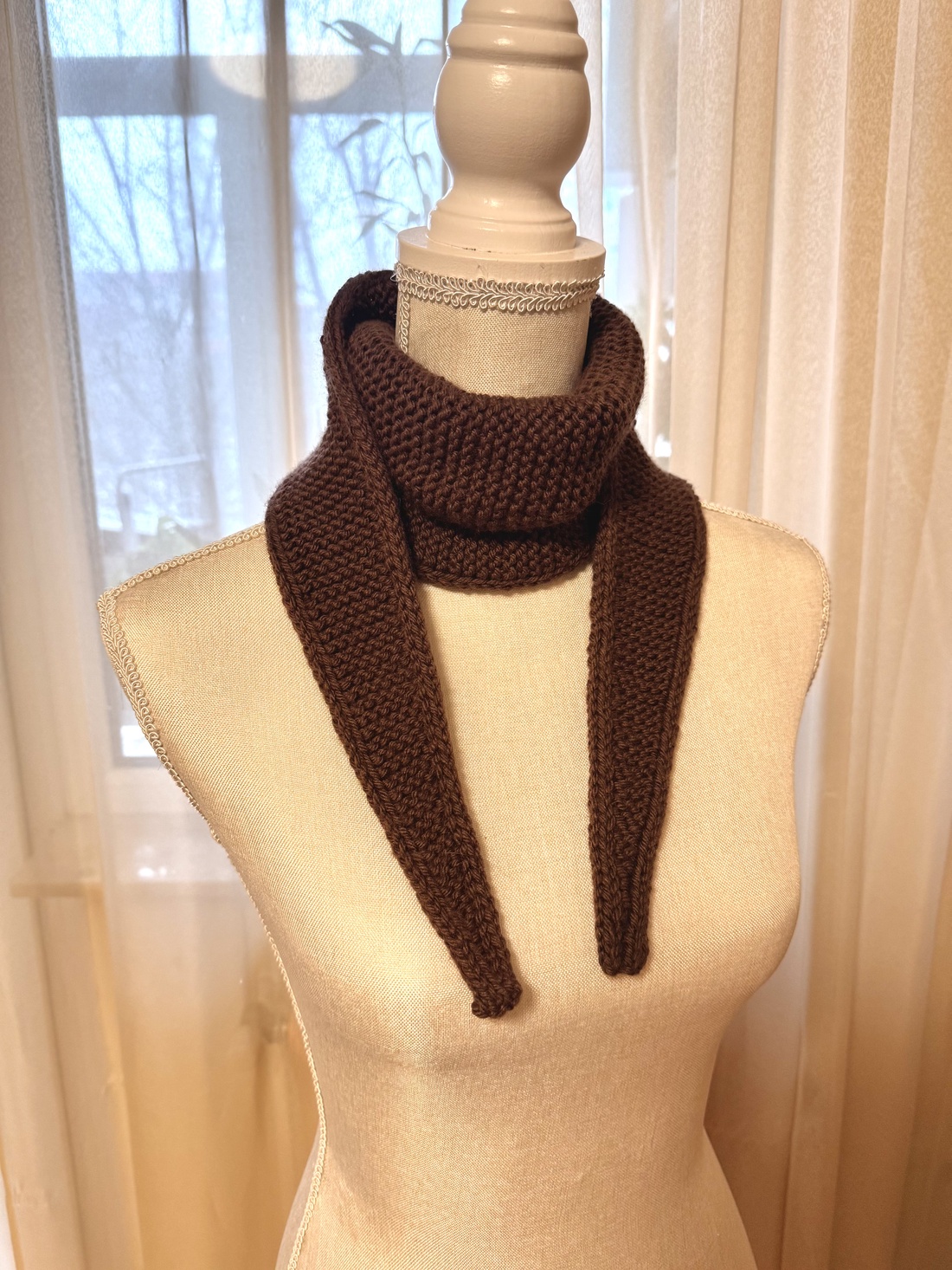 Eșarfă maro cu Lână Merino - îmbrăcăminte și modă - eșarfe, pălării, fularuri - eșarfe - Artynos.ro