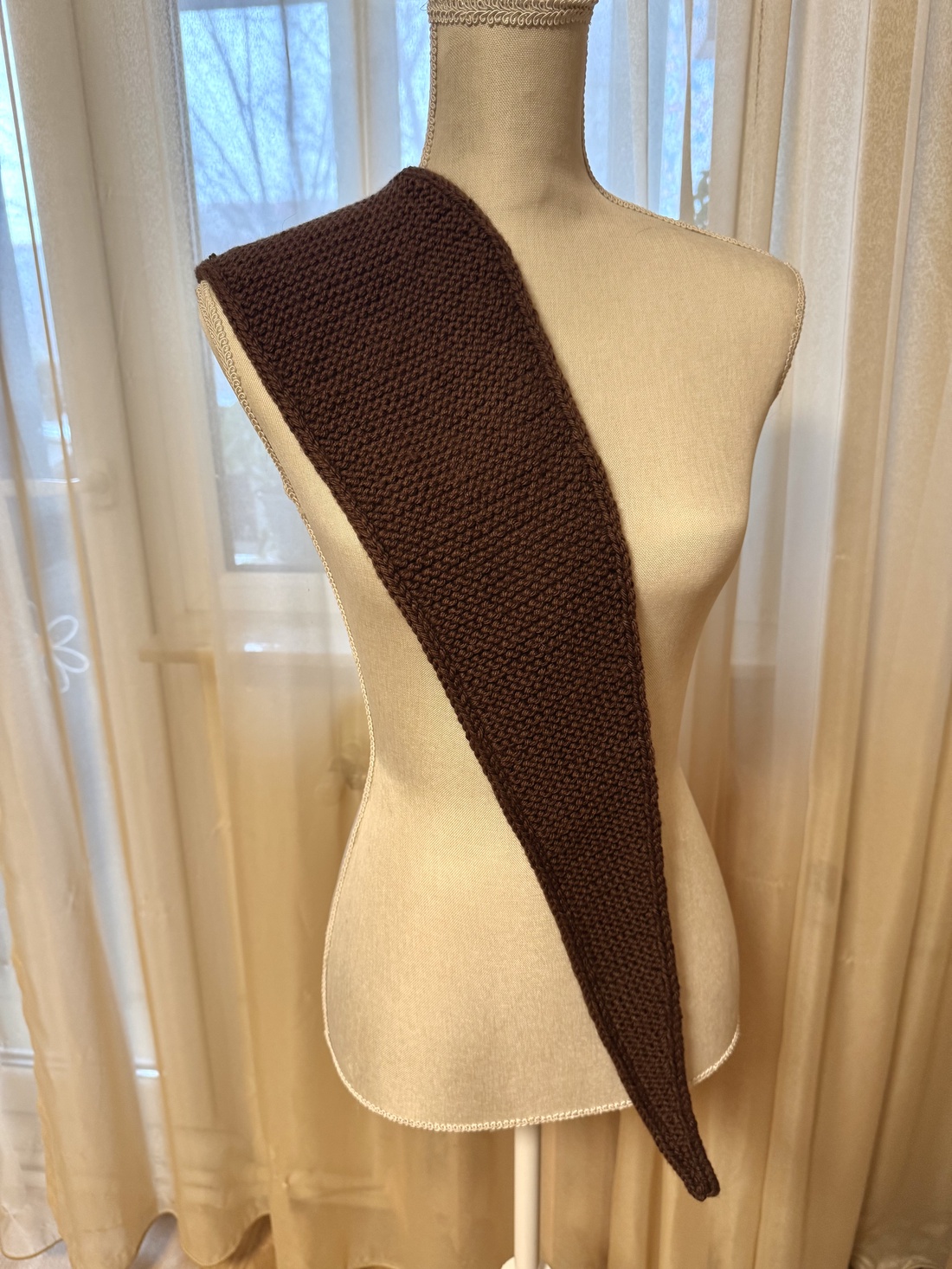 Eșarfă maro cu Lână Merino - îmbrăcăminte și modă - eșarfe, pălării, fularuri - eșarfe - Artynos.ro