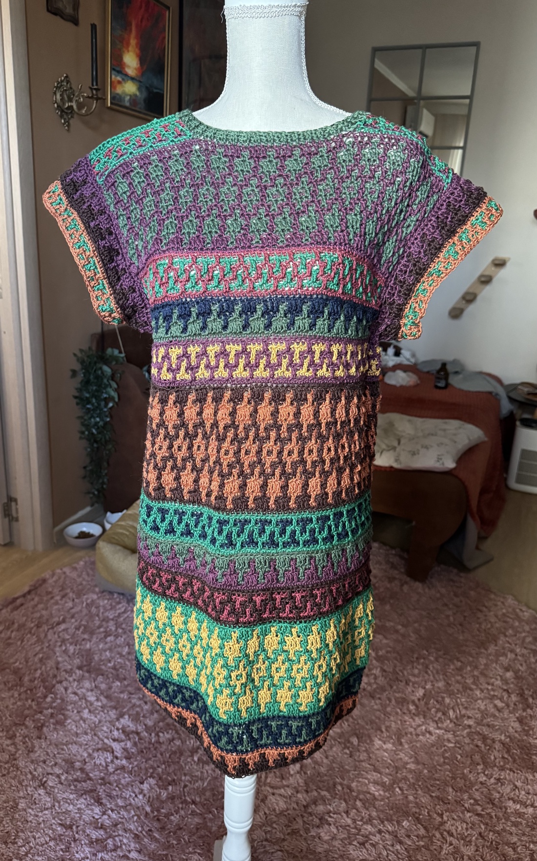 Rochie Croșetată - îmbrăcăminte și modă - haine damă - rochie, dintr-o bucată - Artynos.ro